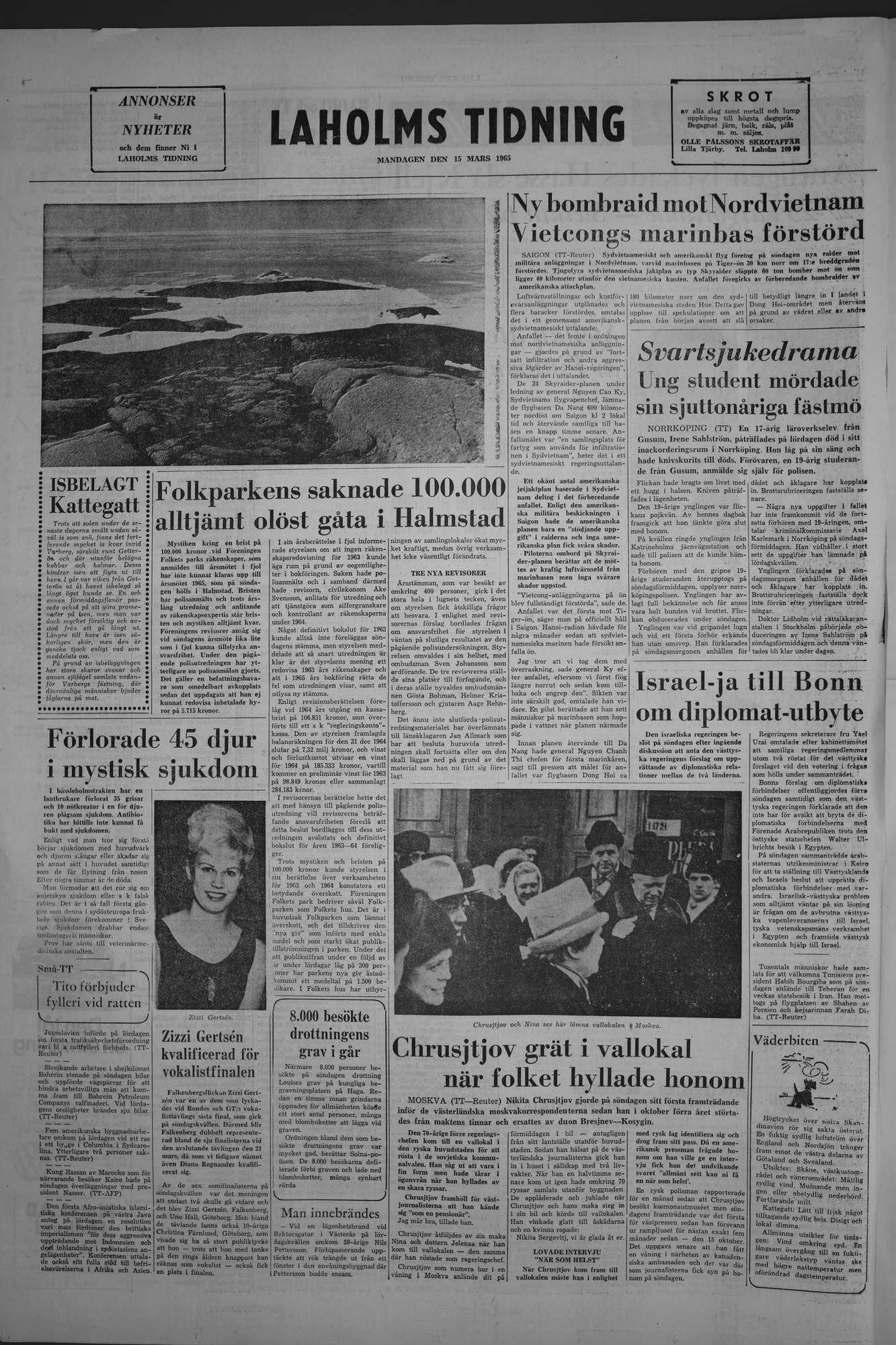 Laholms Tidning Måndag 15 mars 1965, sida 8