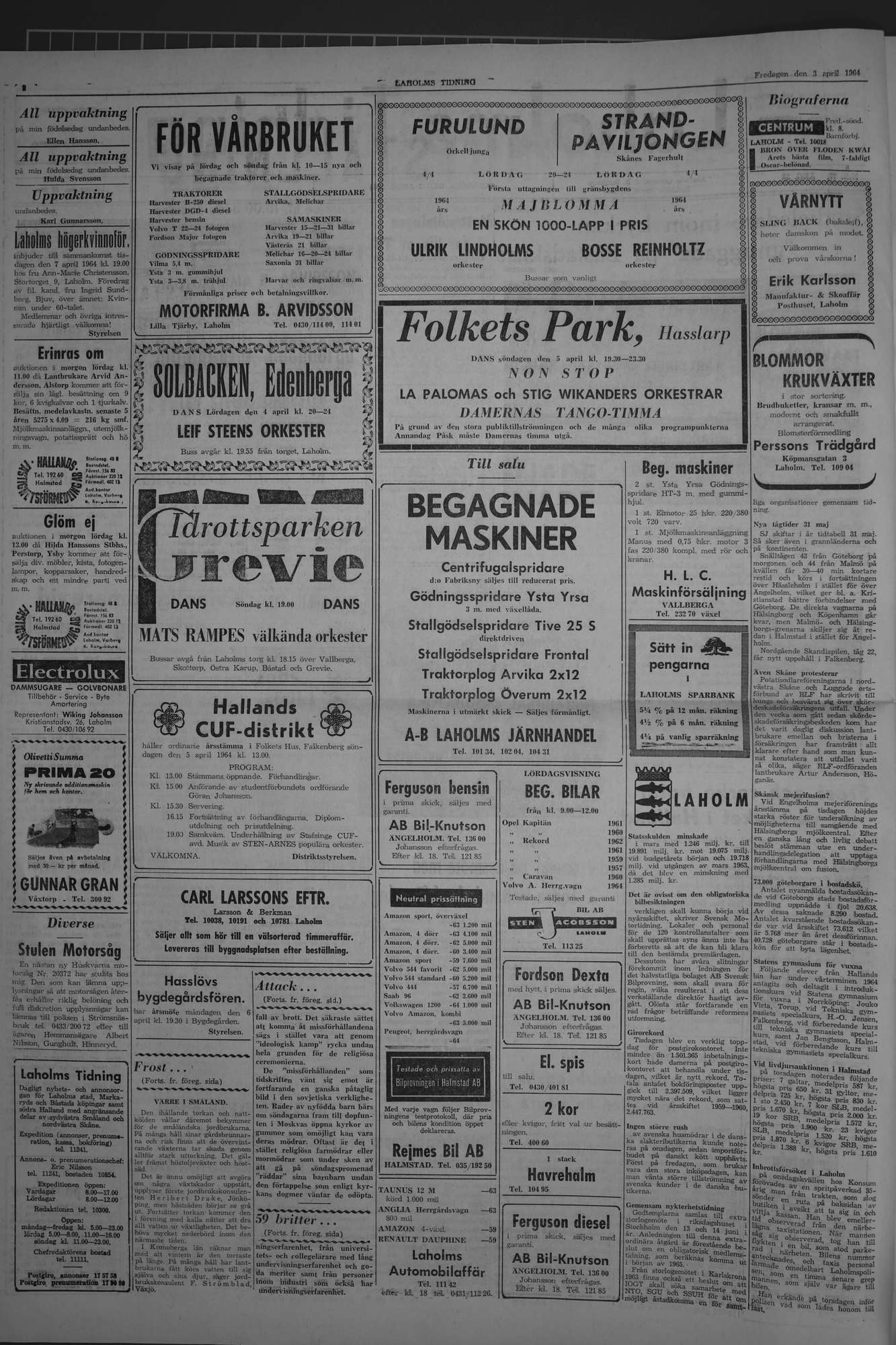 Laholms Tidning Fredag 3 april 1964, sida 2