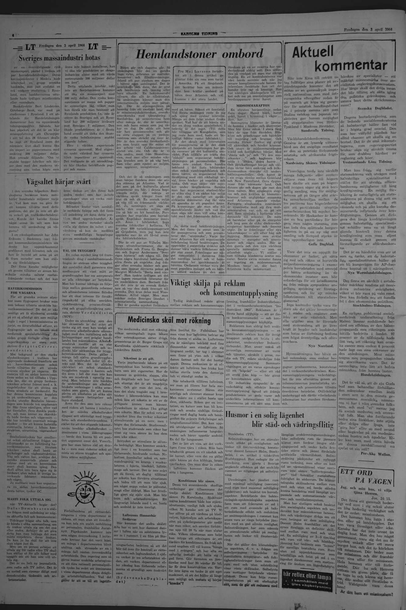 Laholms Tidning Fredag 3 april 1964, sida 4