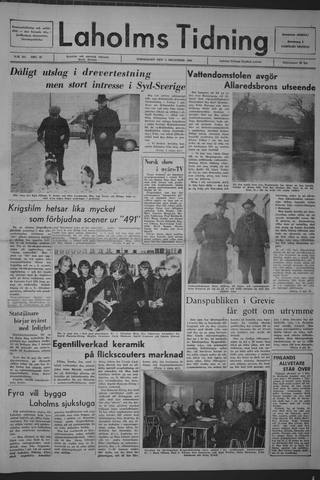 Förstasidan, Torsdag 3 december 1964