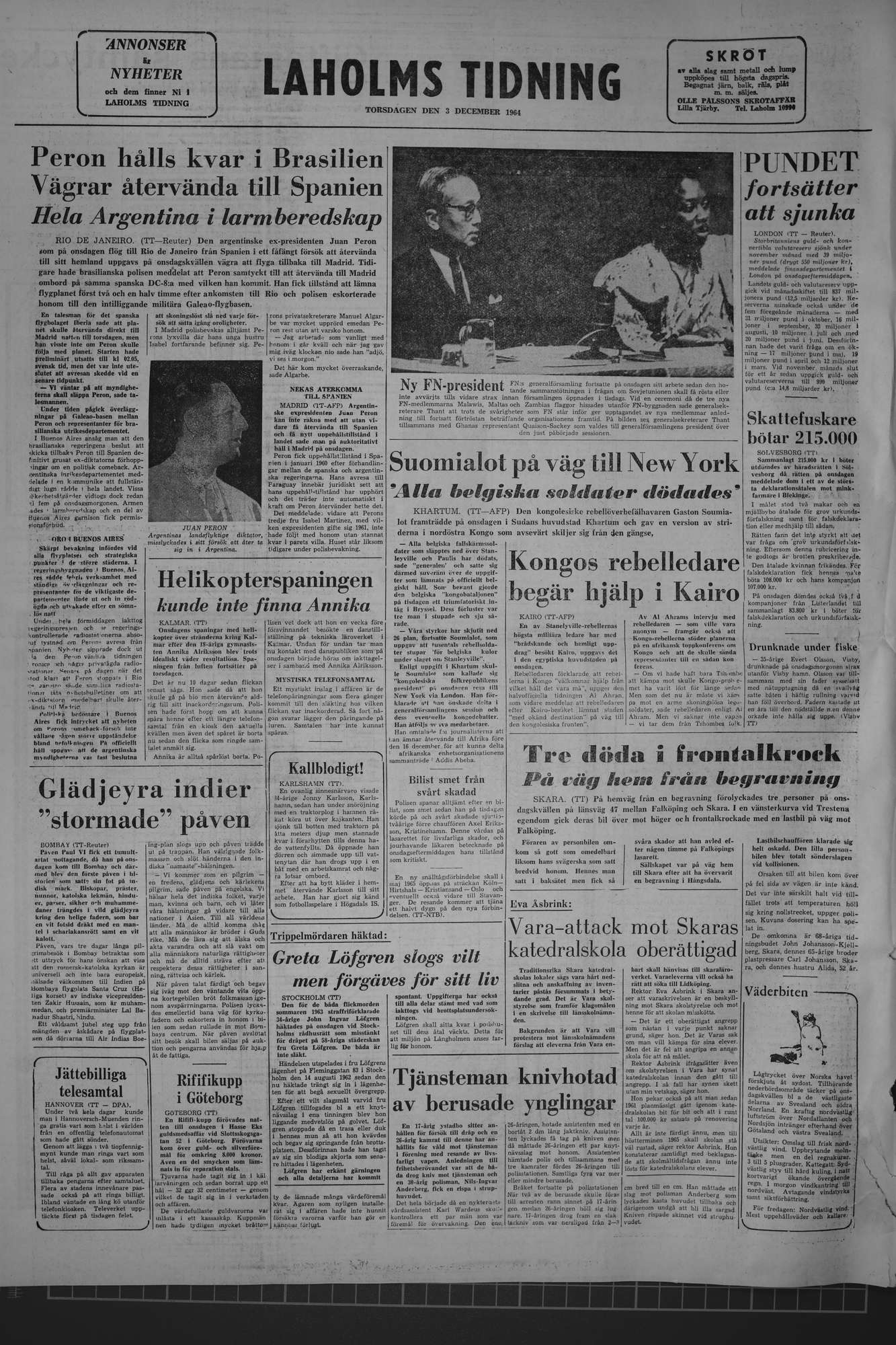 Laholms Tidning Torsdag 3 december 1964, sida 8