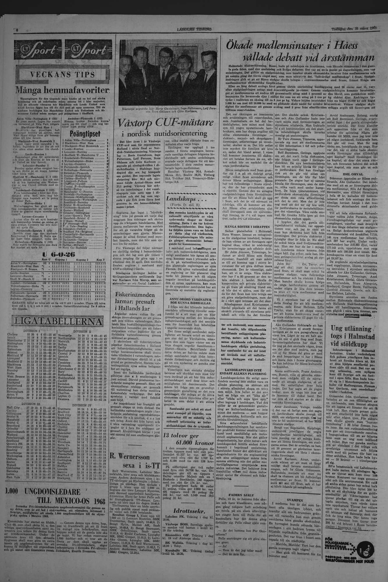 Laholms Tidning Tisdag 16 mars 1965, sida 6