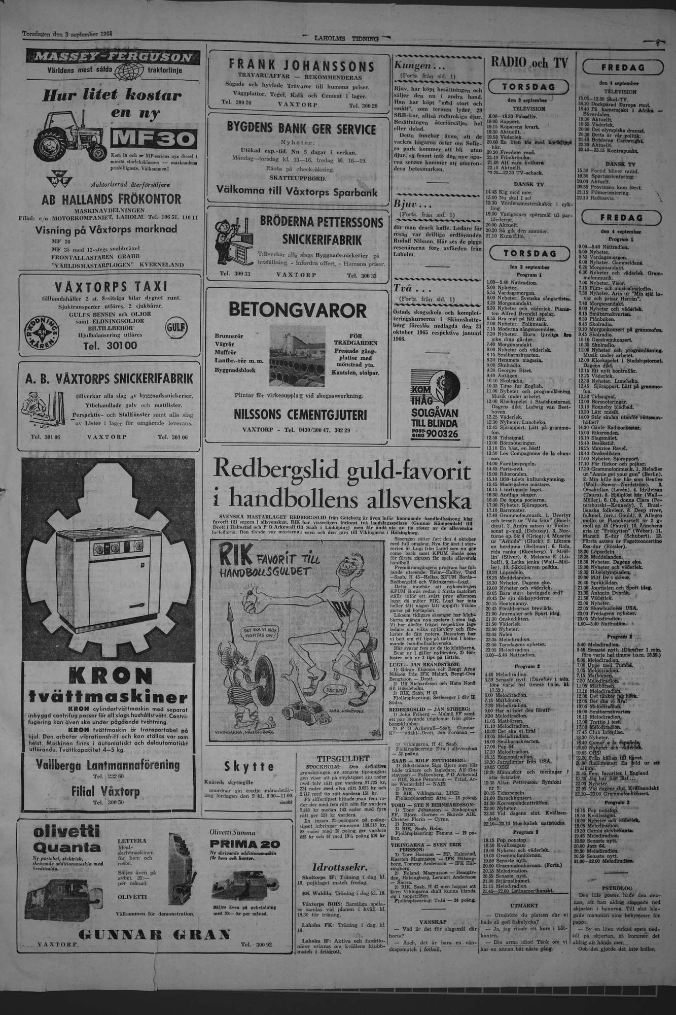 Laholms Tidning Torsdag 3 september 1964, sida 7