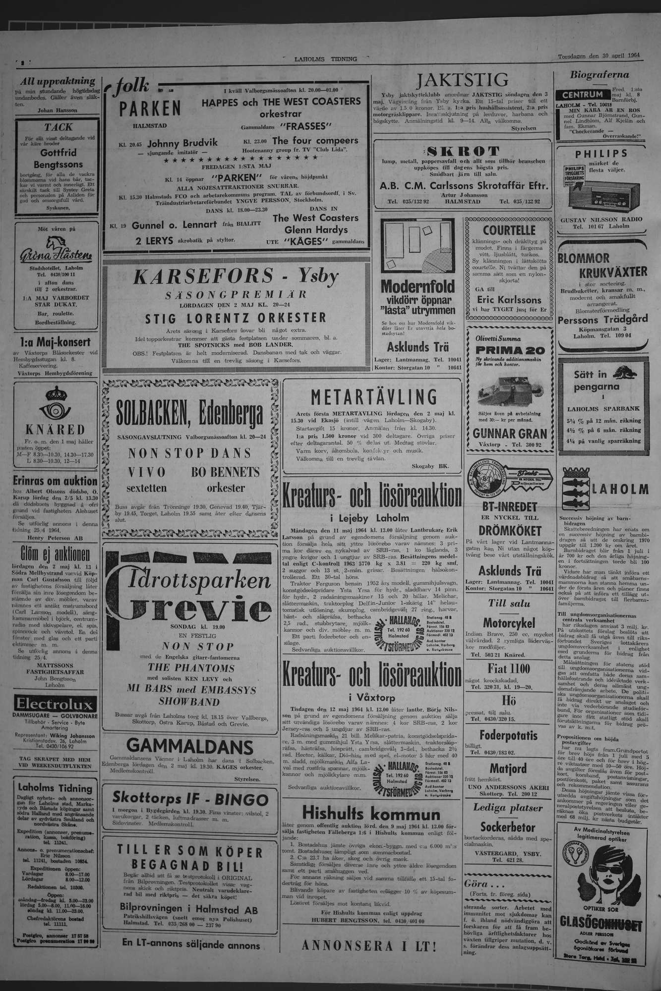 Laholms Tidning Torsdag 30 april 1964, sida 2