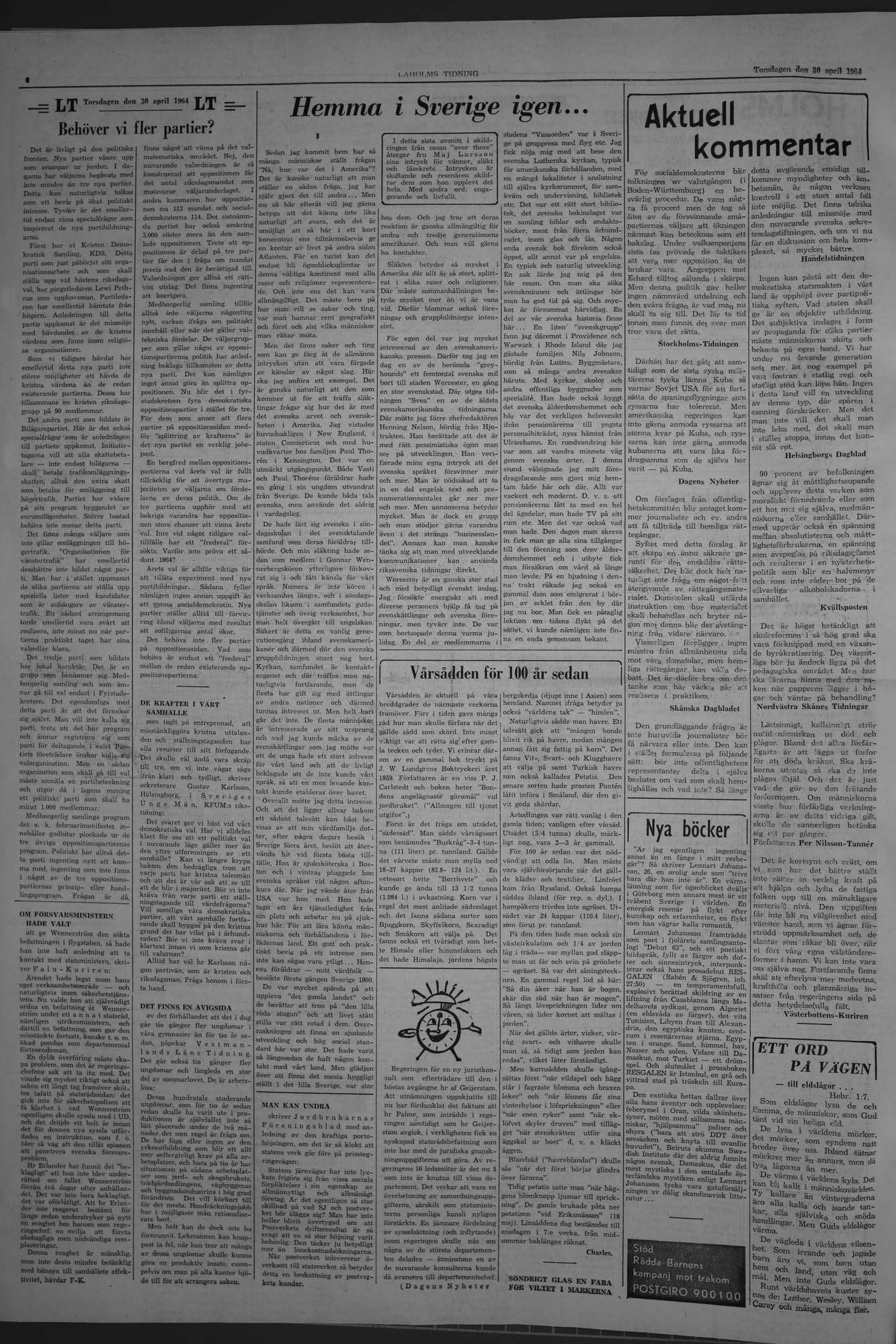 Laholms Tidning Torsdag 30 april 1964, sida 4