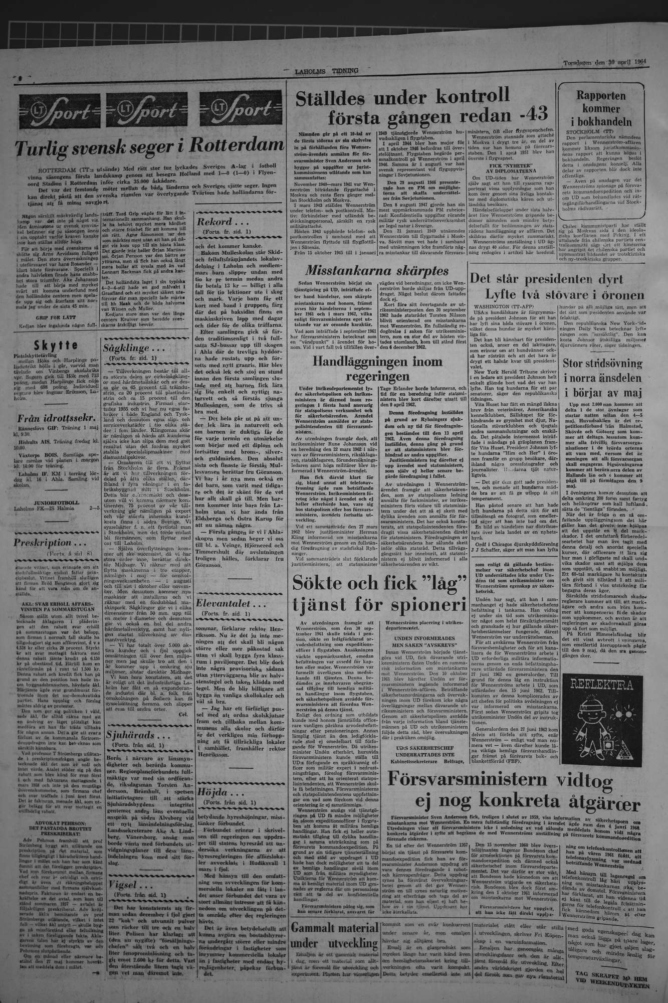 Laholms Tidning Torsdag 30 april 1964, sida 6