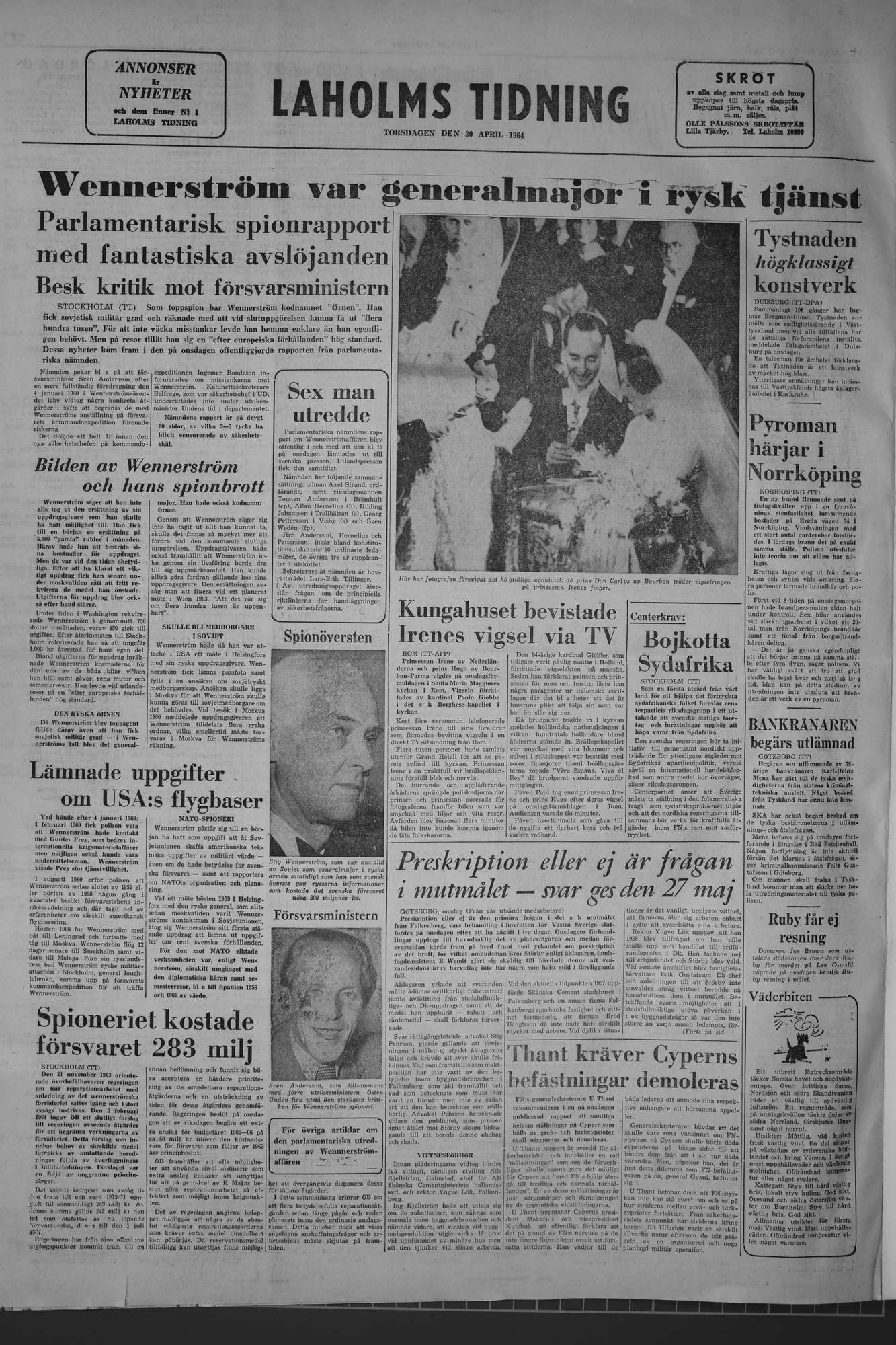 Laholms Tidning Torsdag 30 april 1964, sida 8