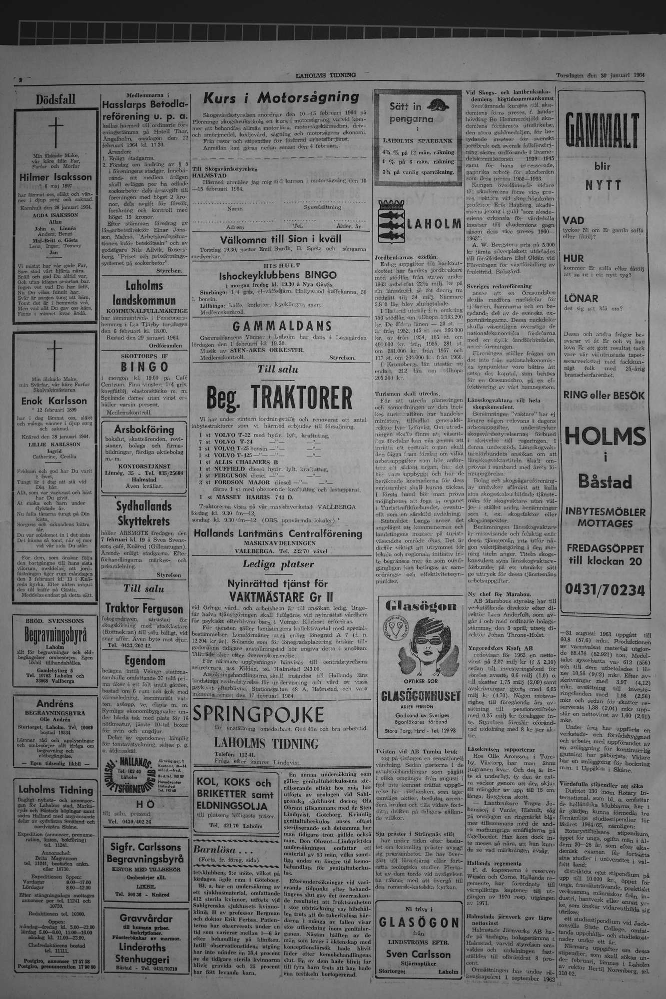 Laholms Tidning Torsdag 30 januari 1964, sida 2