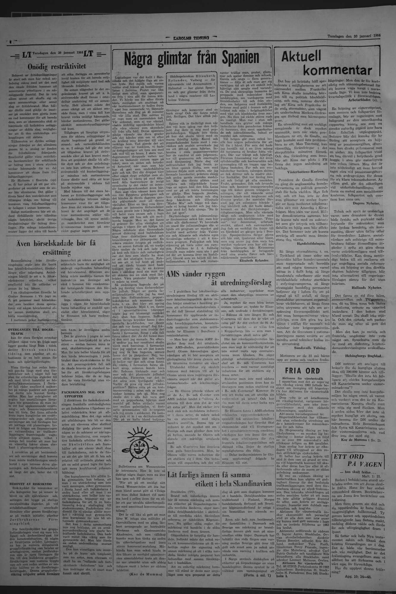 Laholms Tidning Torsdag 30 januari 1964, sida 4