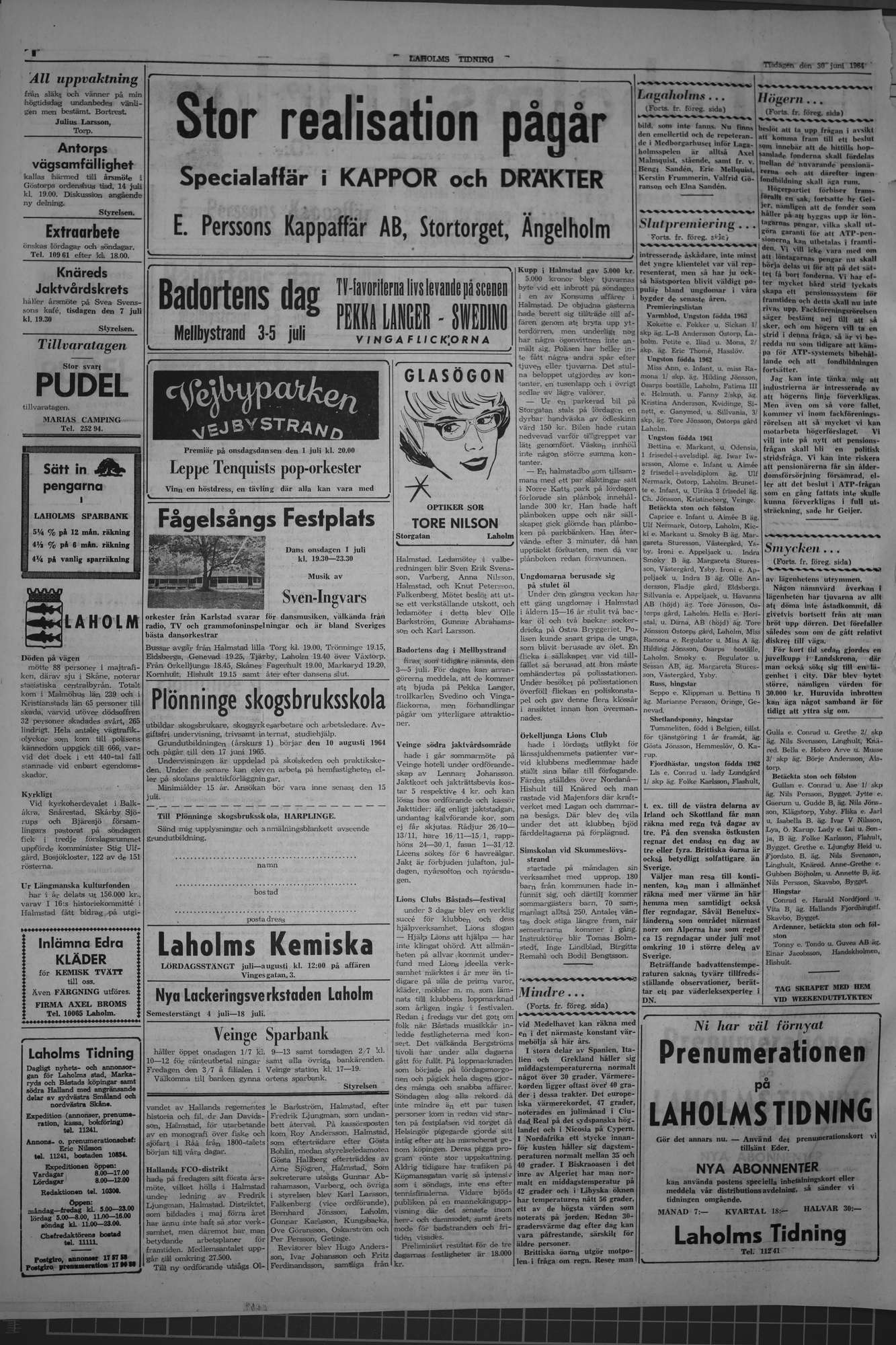 Laholms Tidning Tisdag 30 juni 1964, sida 2