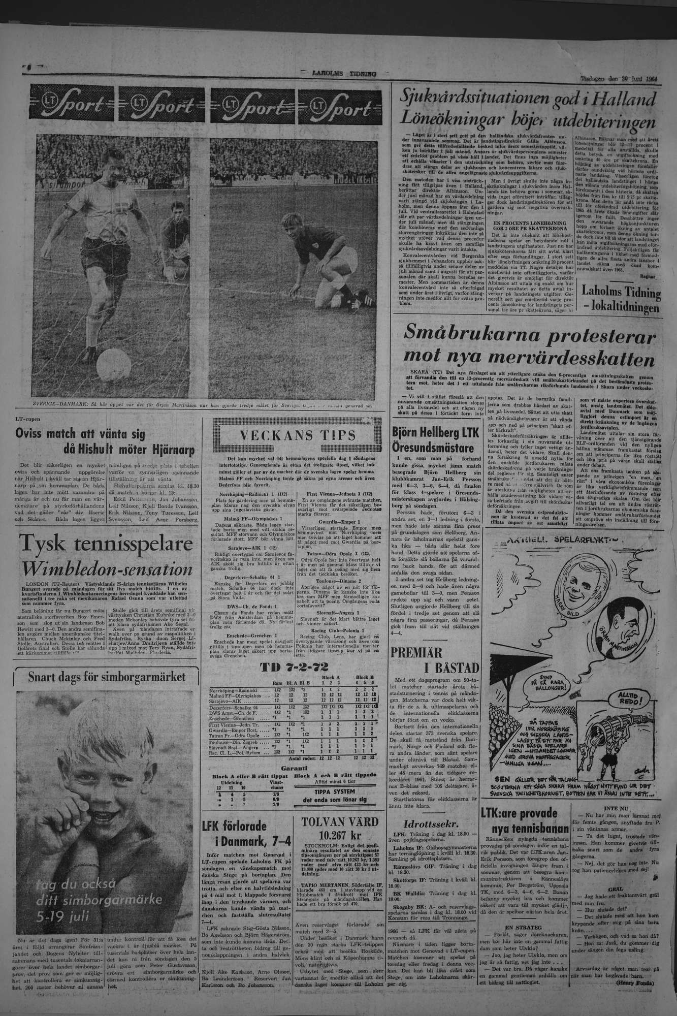 Laholms Tidning Tisdag 30 juni 1964, sida 6