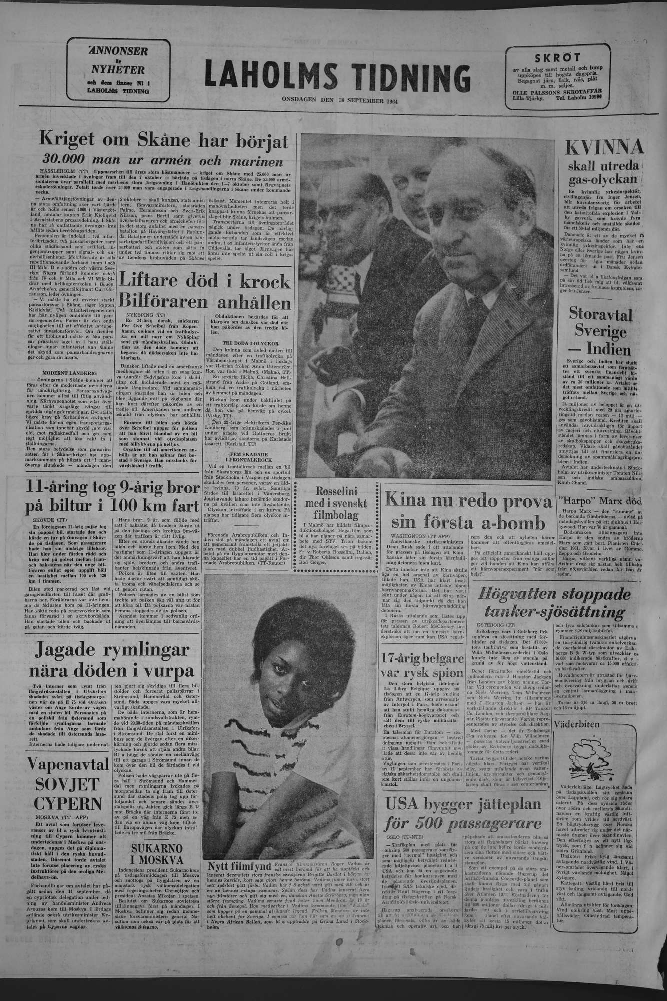 Laholms Tidning Onsdag 30 september 1964, sida 8