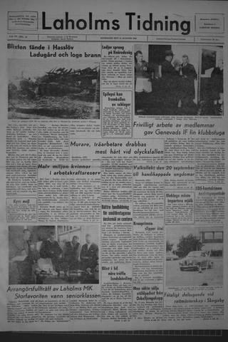 Förstasidan, Måndag 31 augusti 1964
