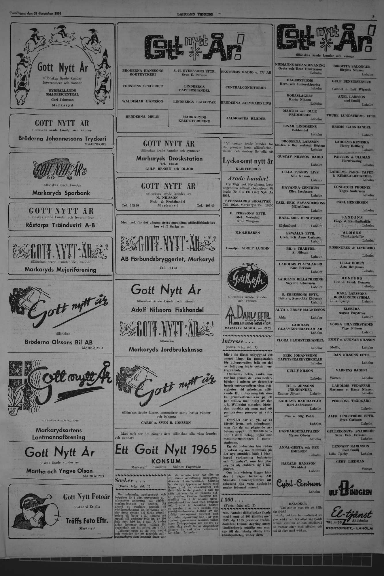 Laholms Tidning Torsdag 31 december 1964, sida 5