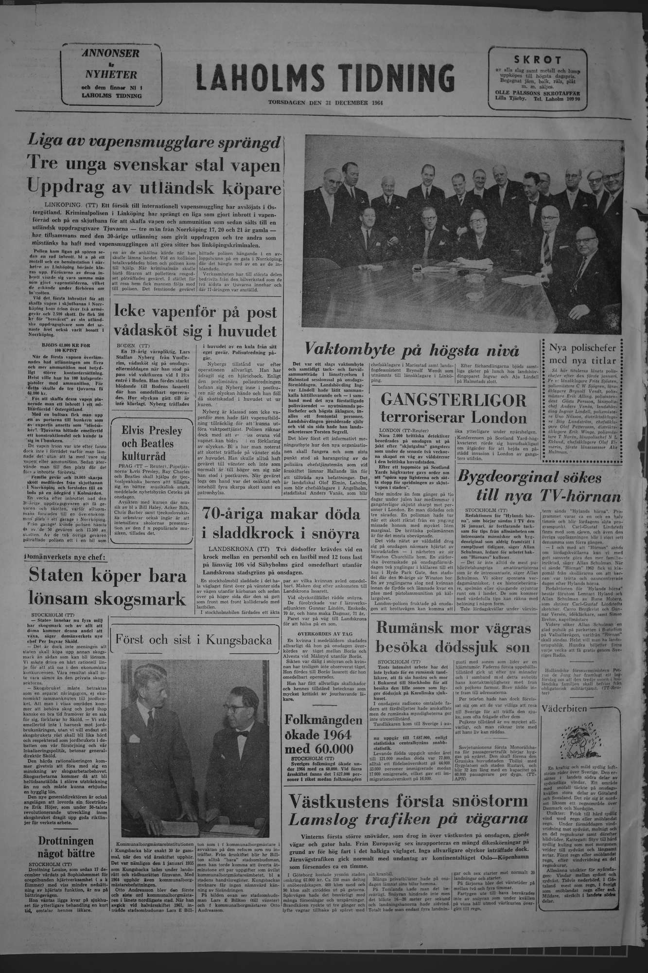 Laholms Tidning Torsdag 31 december 1964, sida 8
