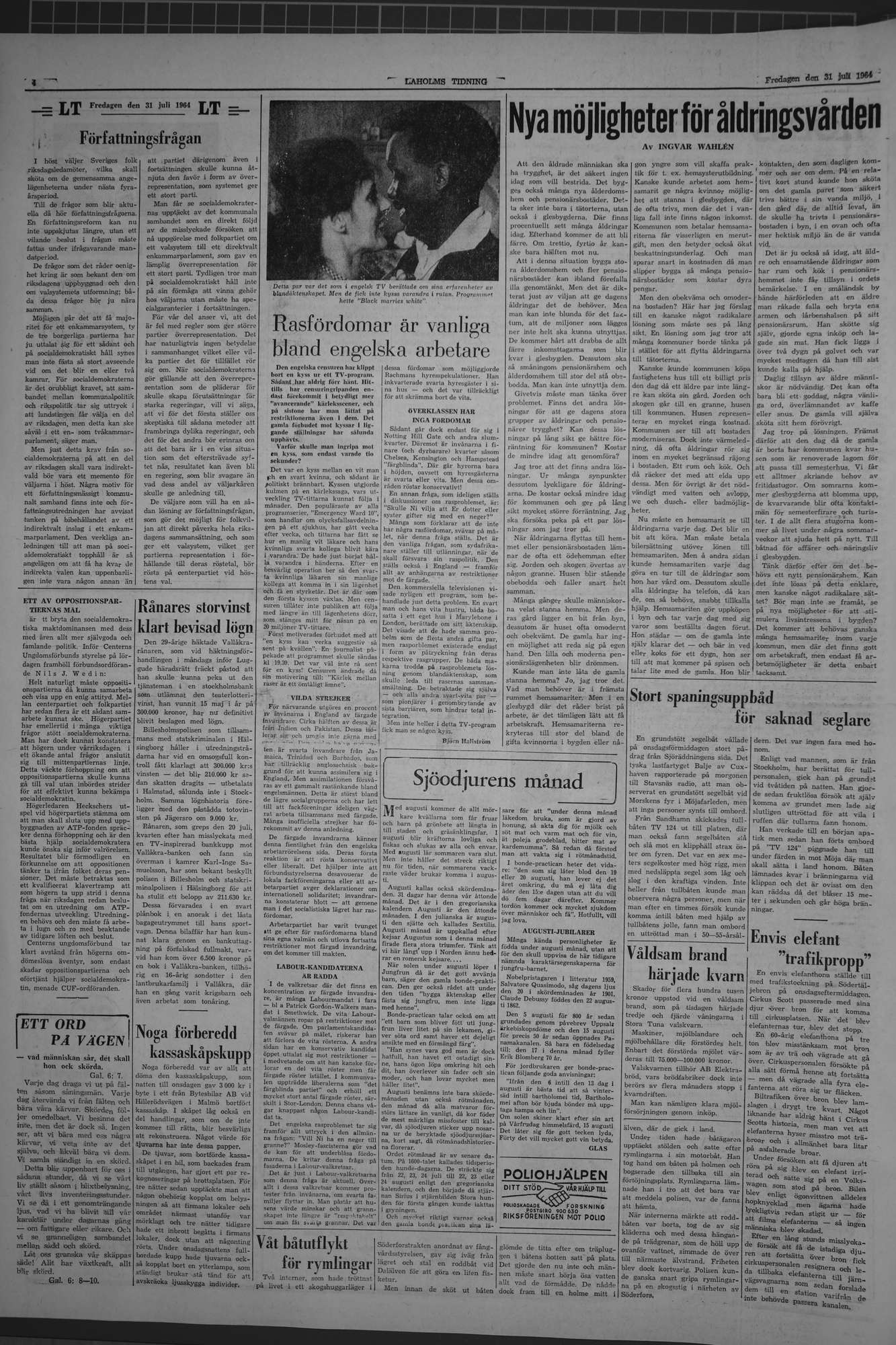 Laholms Tidning Fredag 31 juli 1964, sida 4