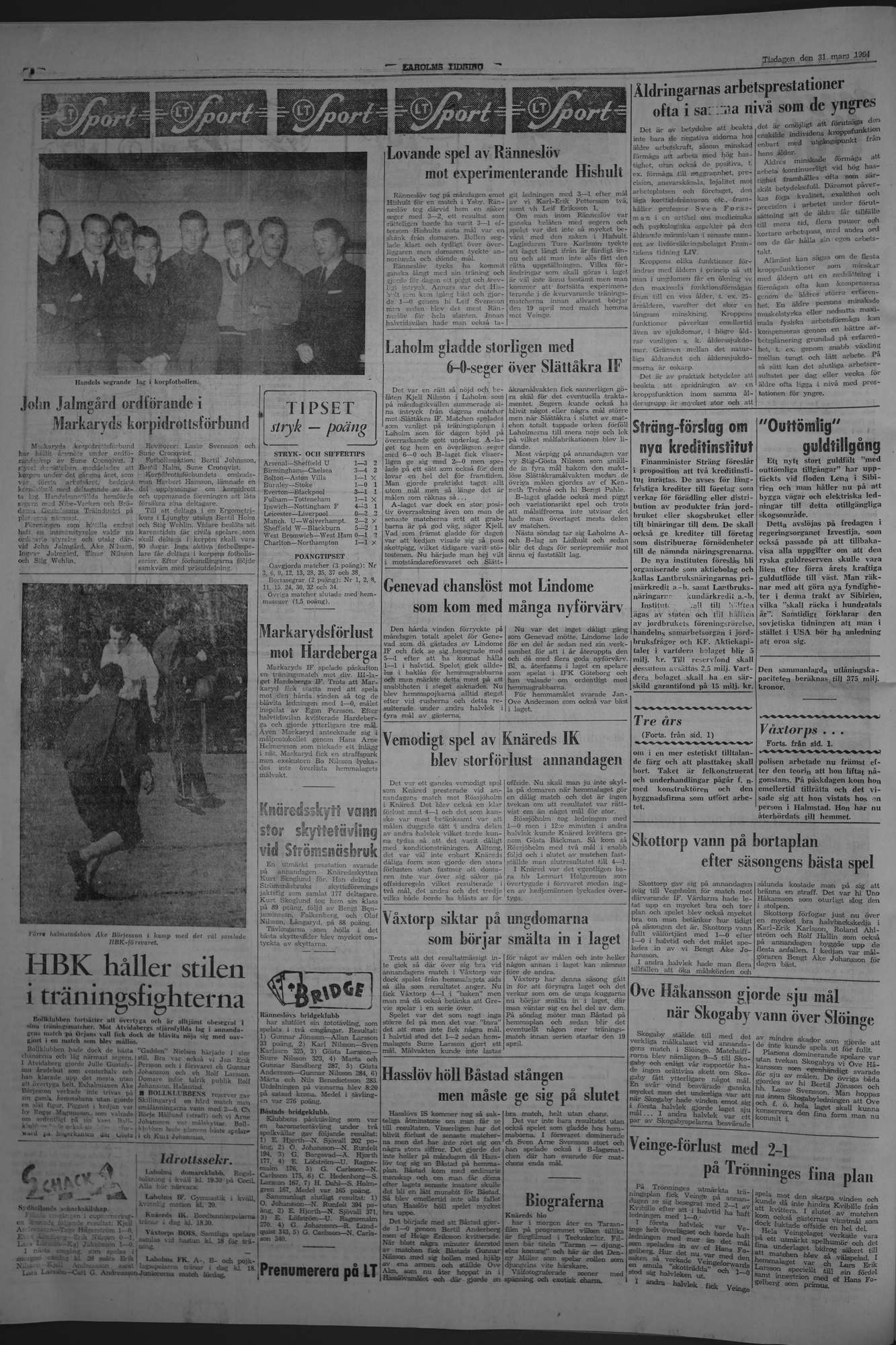 Laholms Tidning Tisdag 31 mars 1964, sida 6