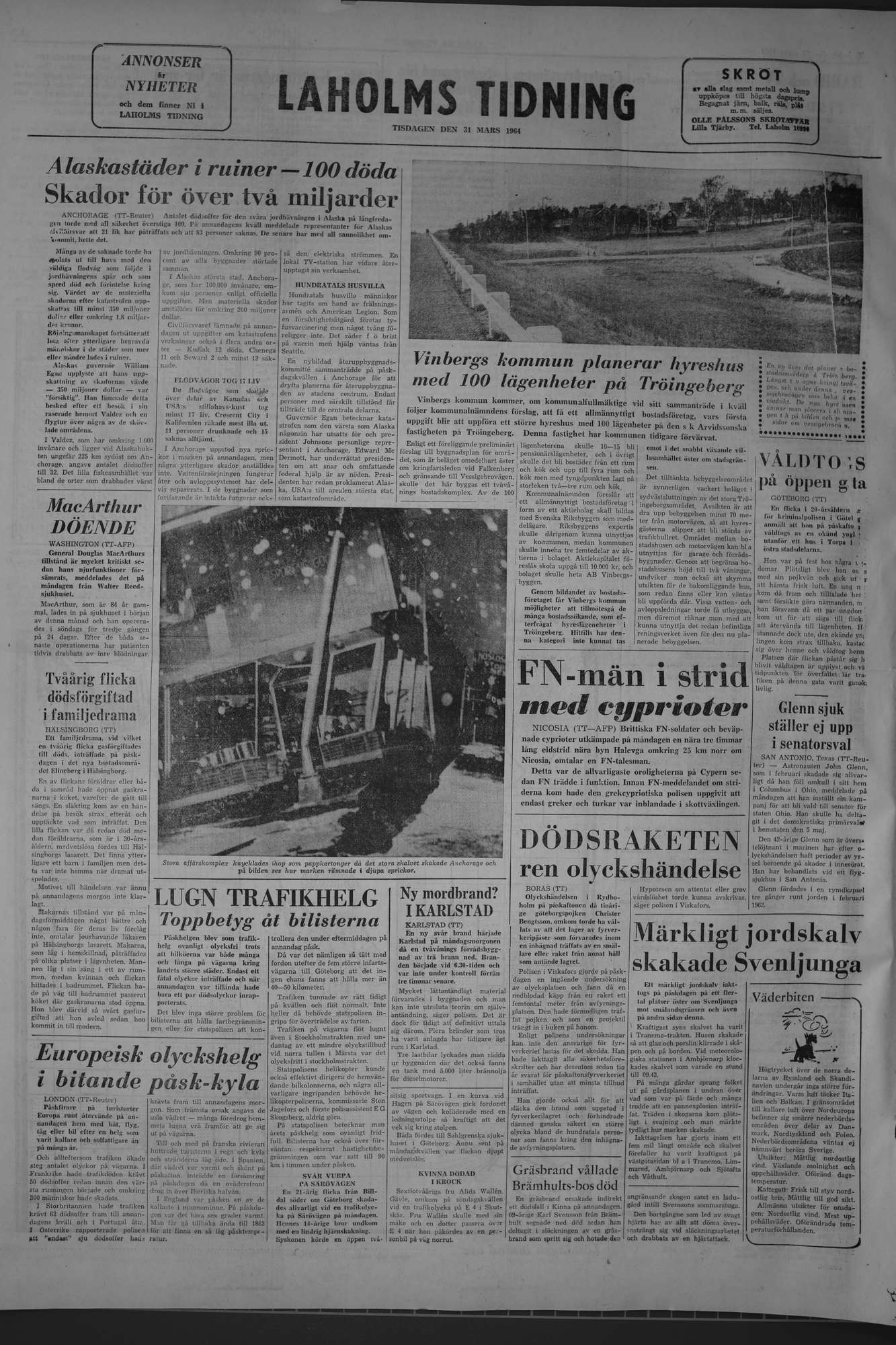 Laholms Tidning Tisdag 31 mars 1964, sida 8
