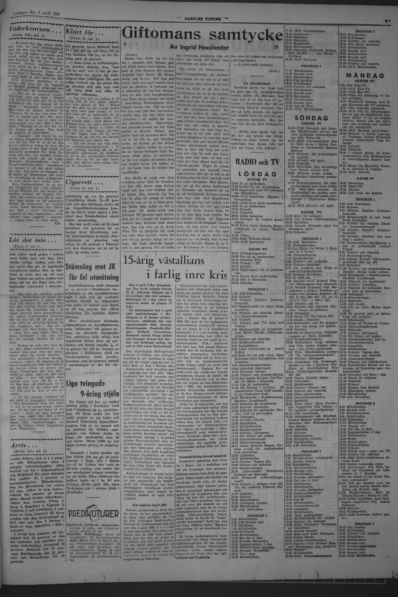 Laholms Tidning Lördag 4 april 1964, sida 5