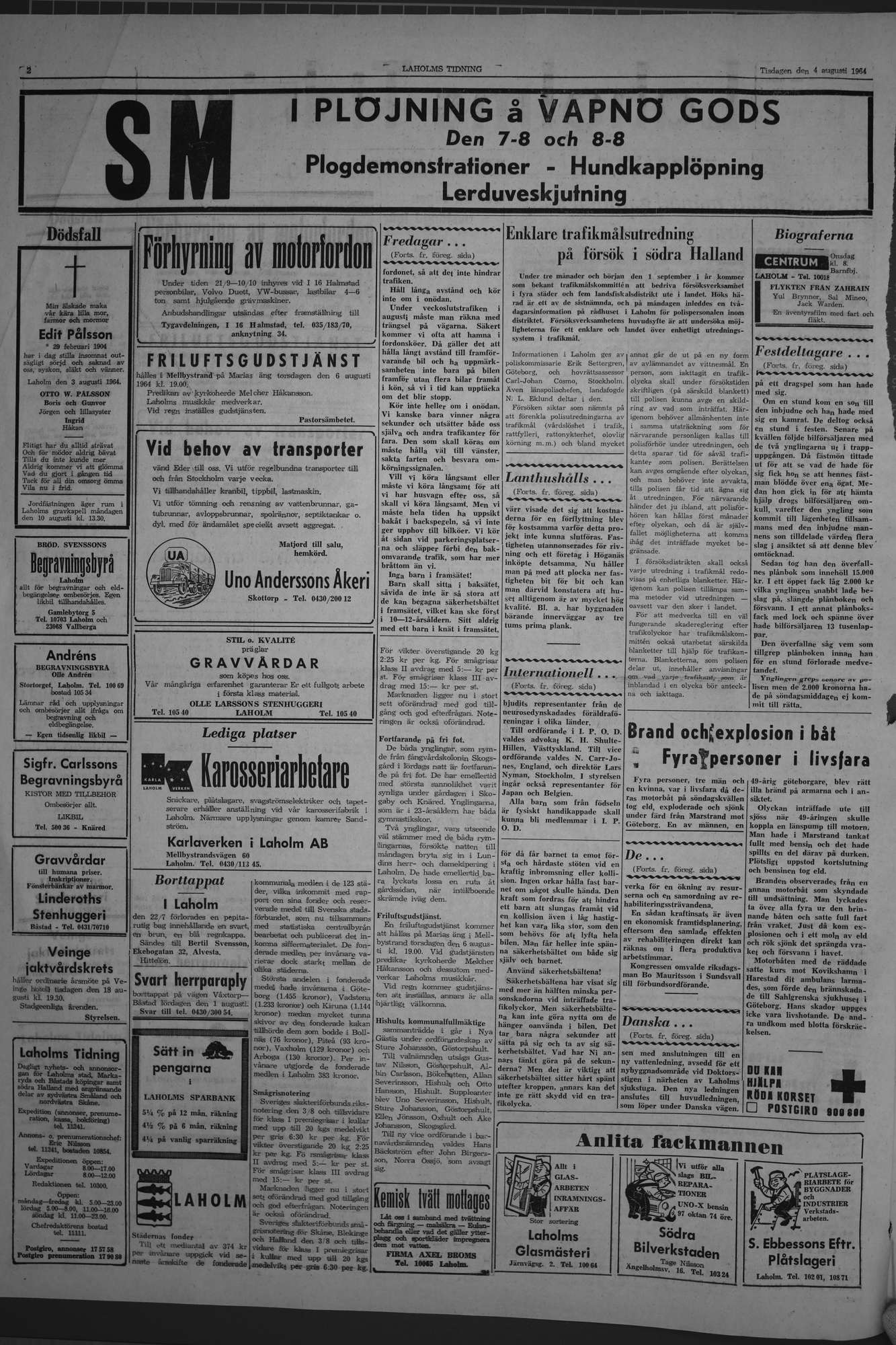 Laholms Tidning Tisdag 4 augusti 1964, sida 2