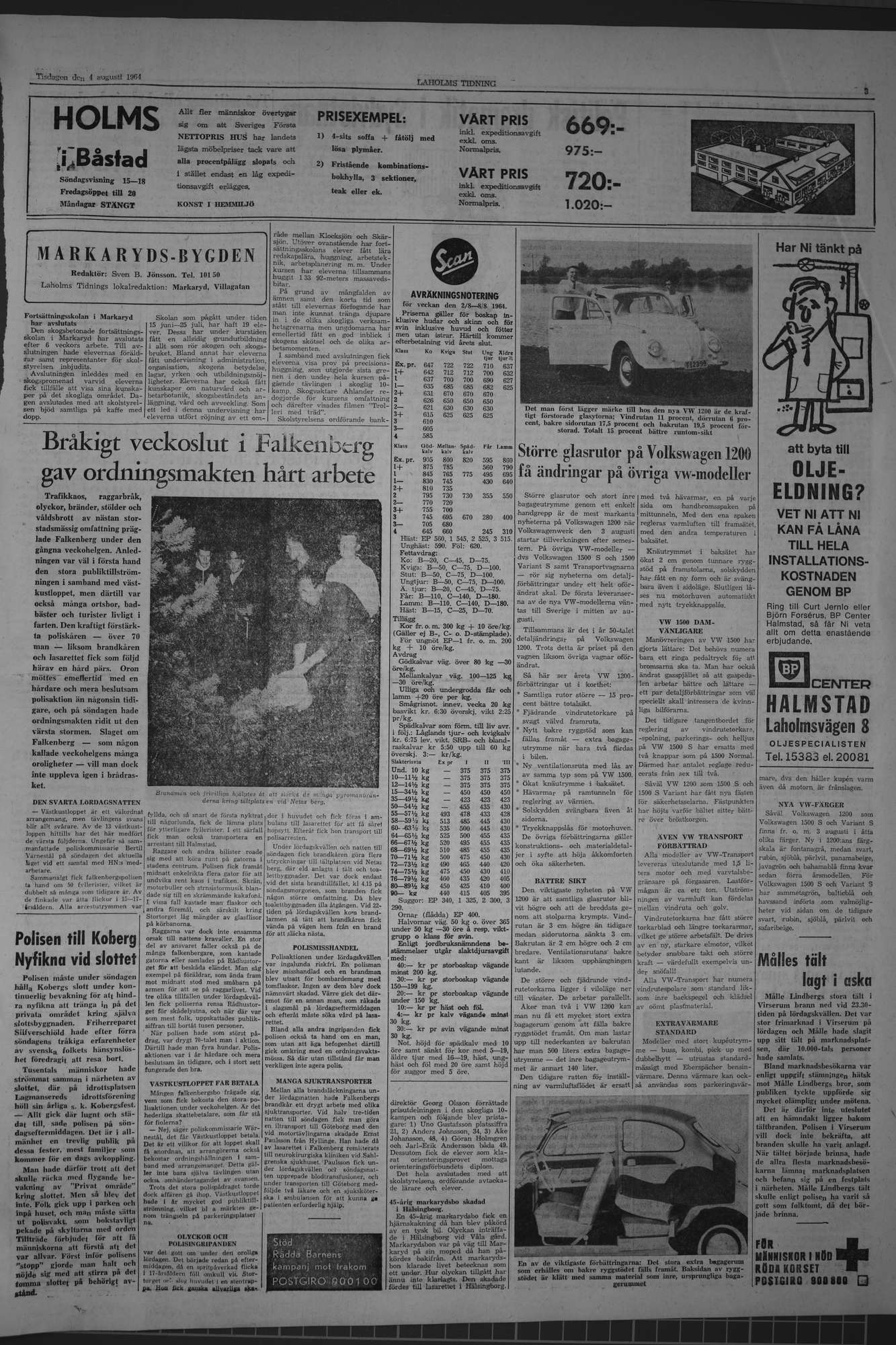 Laholms Tidning Tisdag 4 augusti 1964, sida 3