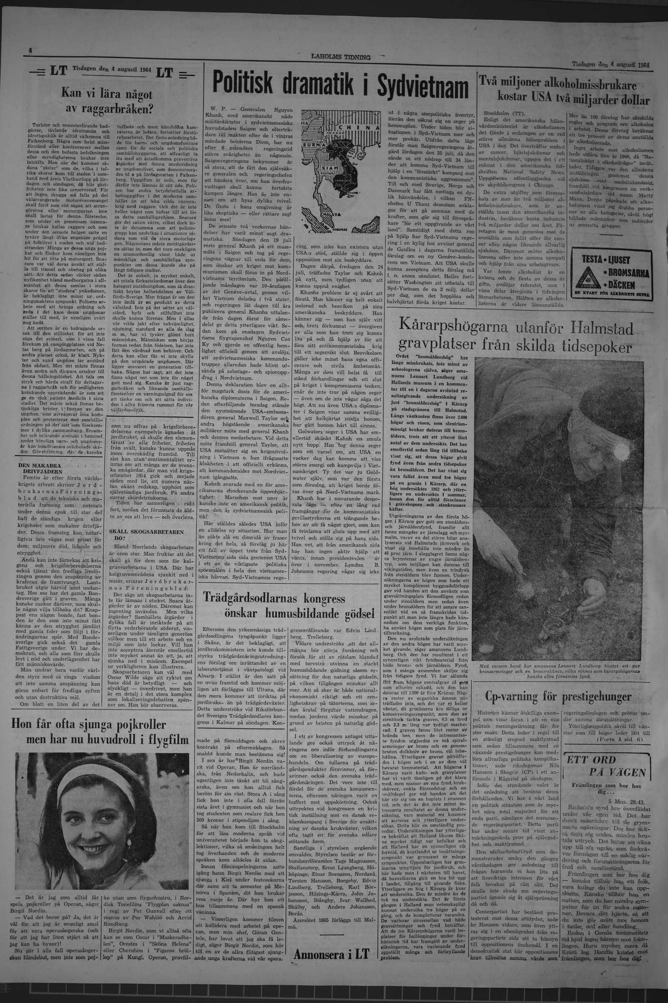 Laholms Tidning Tisdag 4 augusti 1964, sida 4