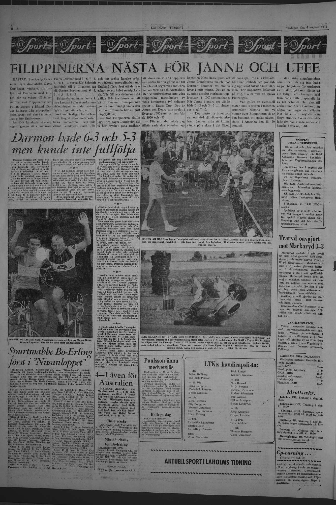 Laholms Tidning Tisdag 4 augusti 1964, sida 6