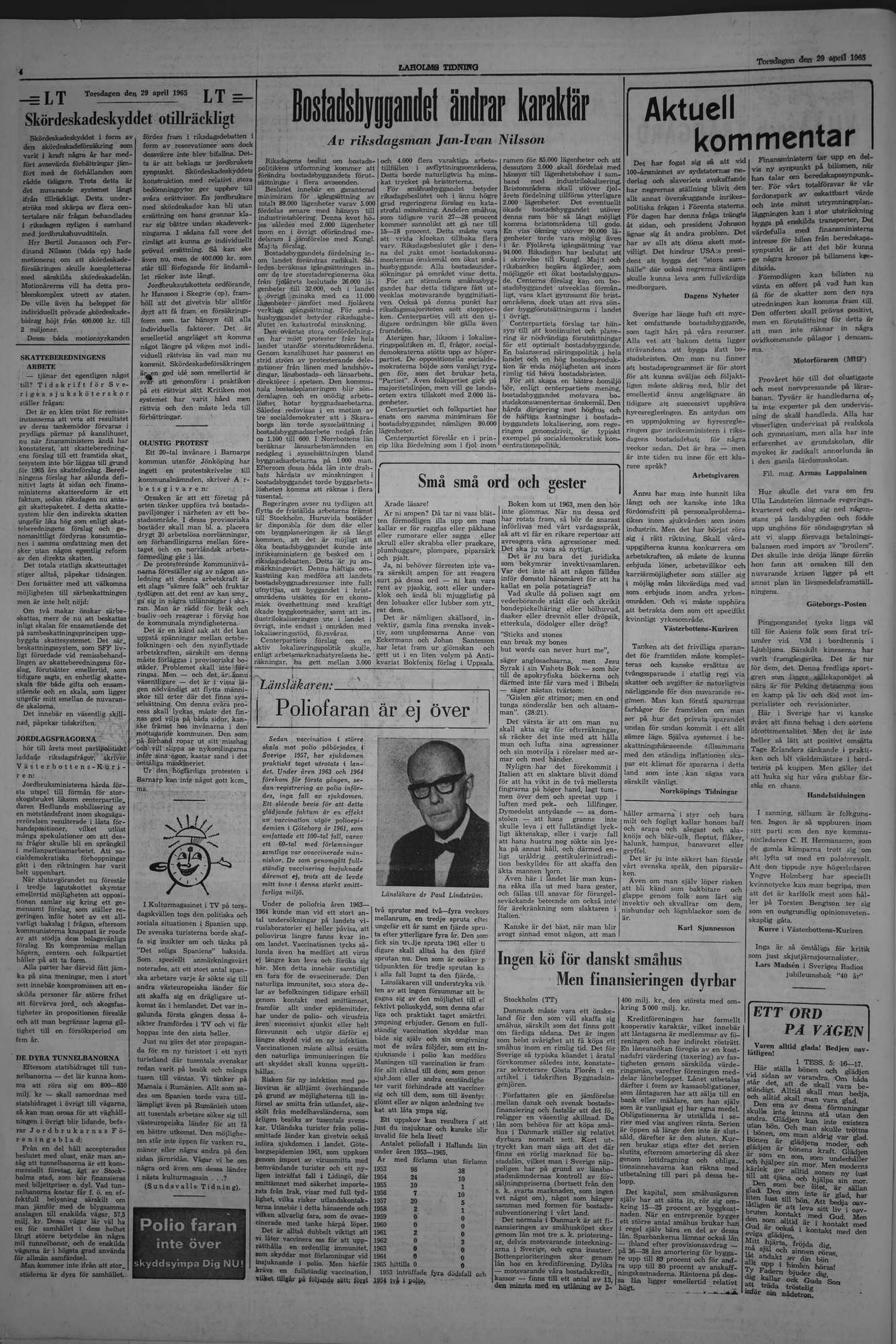 Laholms Tidning Torsdag 29 april 1965, sida 4