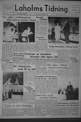 Förstasidan, Tisdag 4 februari 1964