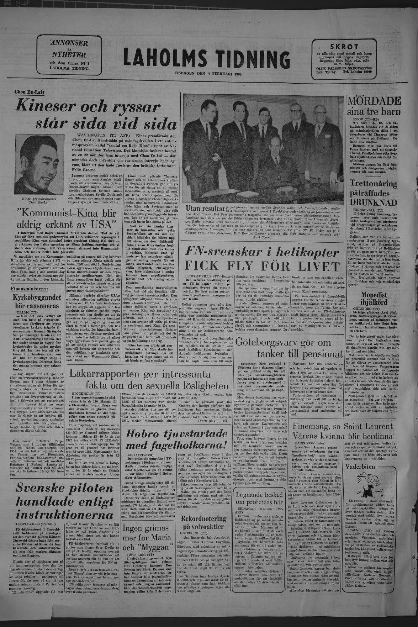 Laholms Tidning Tisdag 4 februari 1964, sida 8