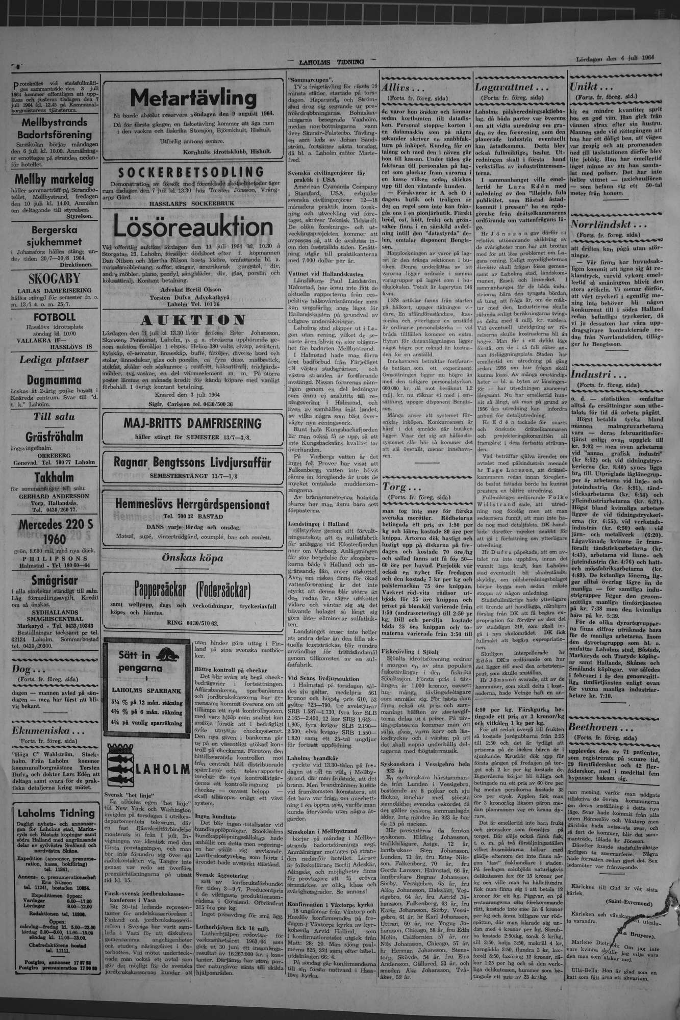 Laholms Tidning Lördag 4 juli 1964, sida 2