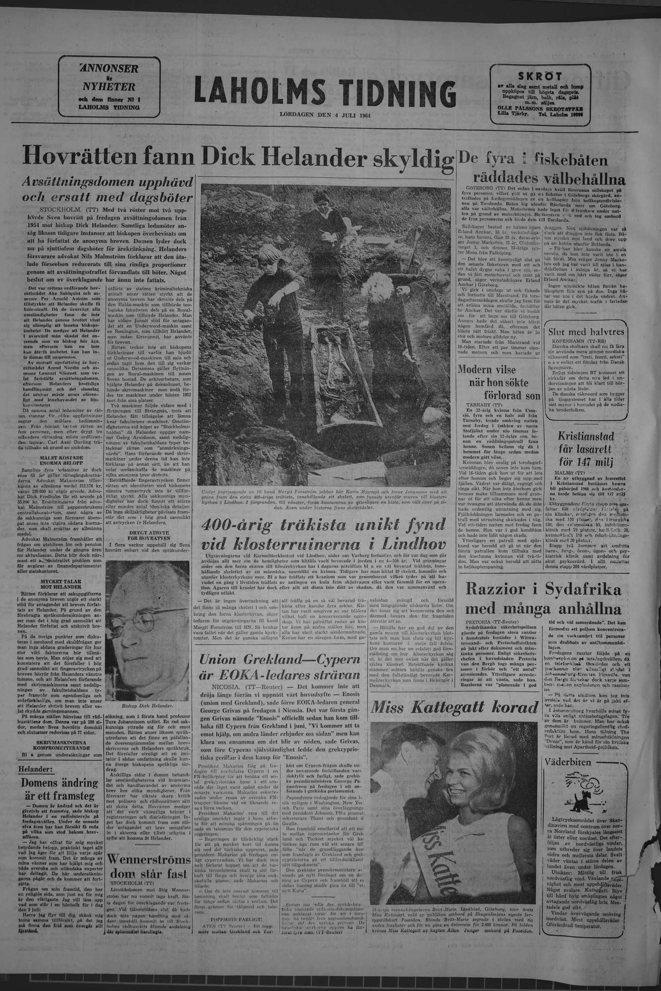 Laholms Tidning Lördag 4 juli 1964, sida 8