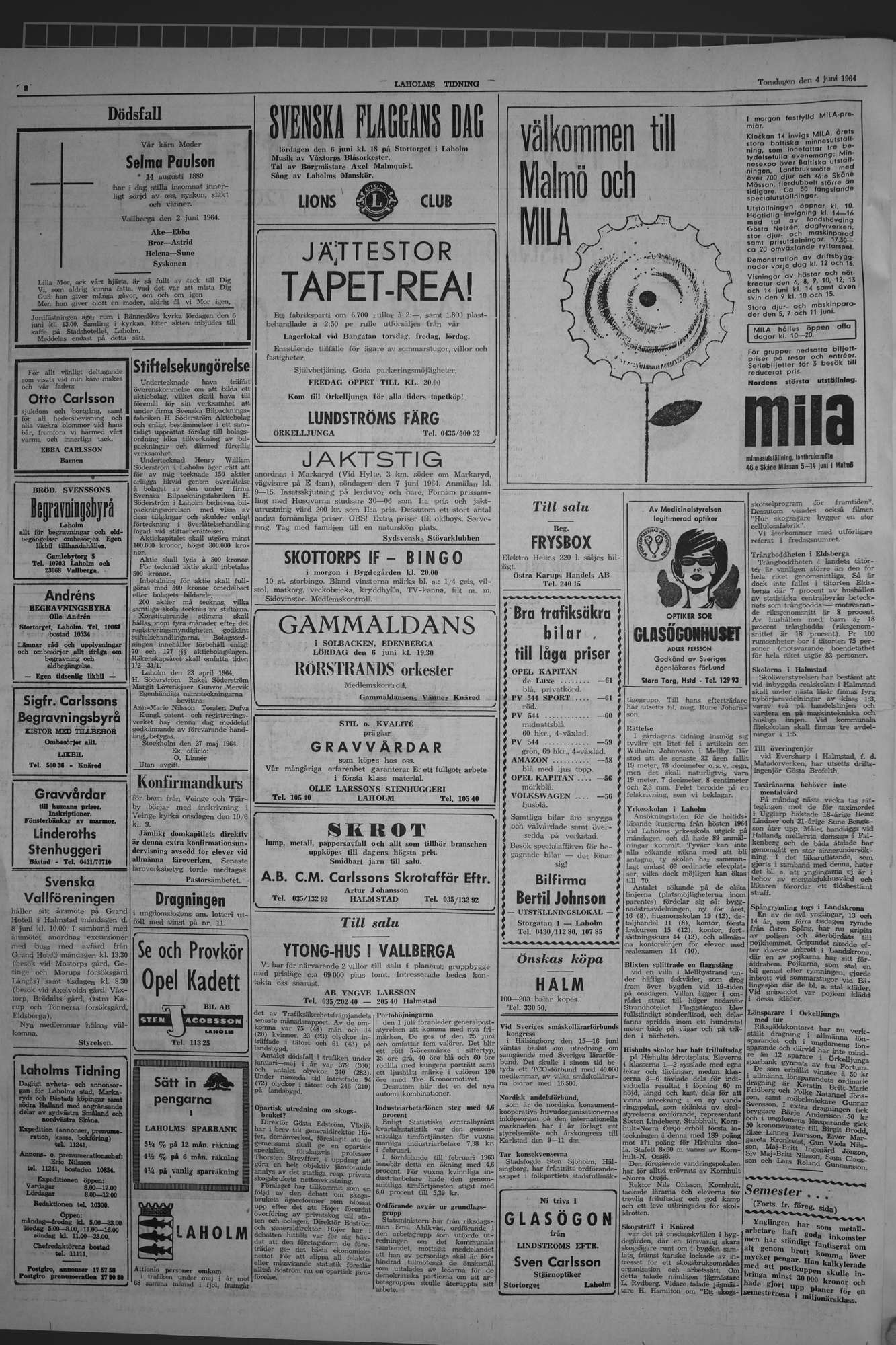 Laholms Tidning Torsdag 4 juni 1964, sida 2