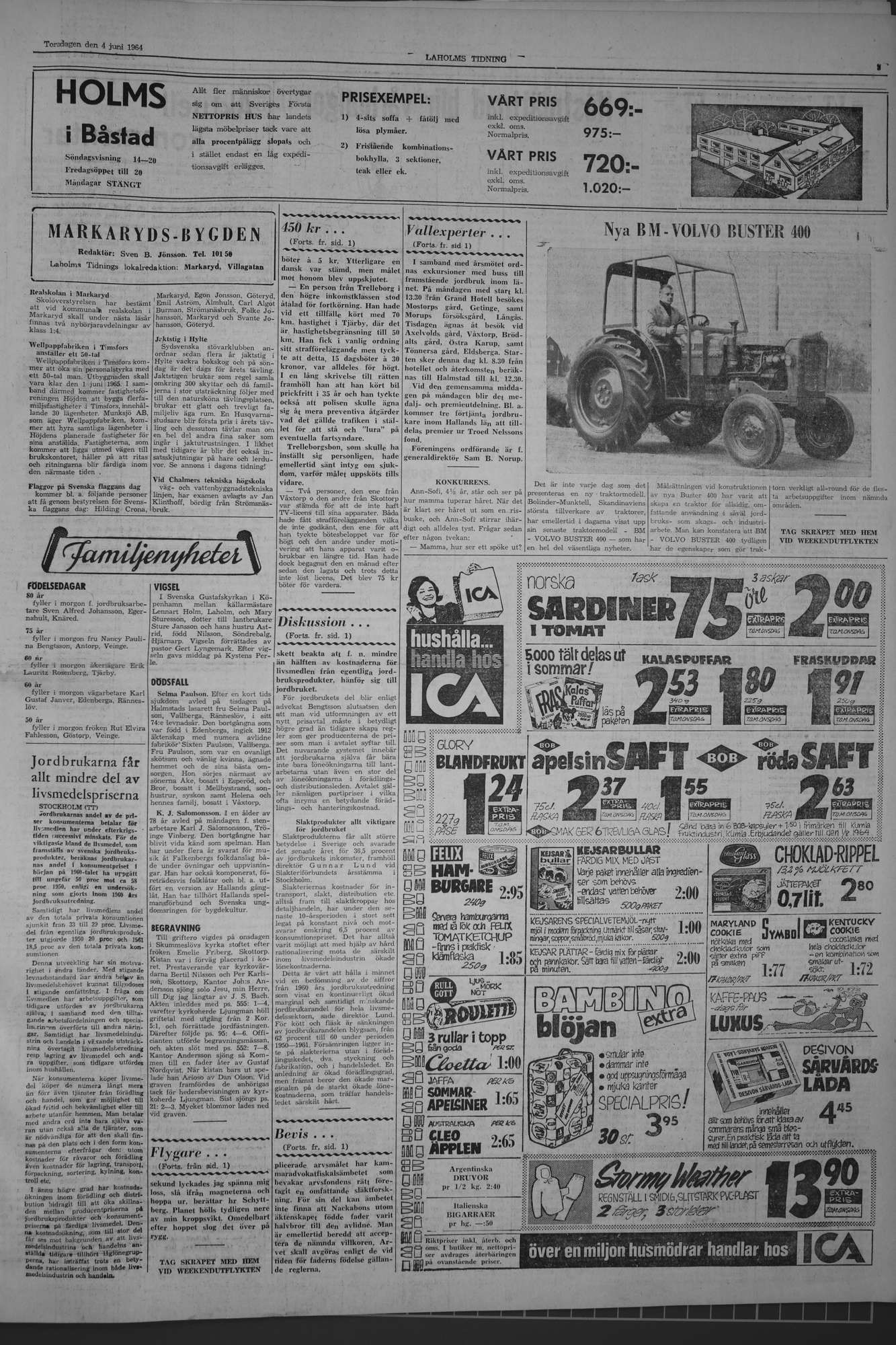 Laholms Tidning Torsdag 4 juni 1964, sida 3