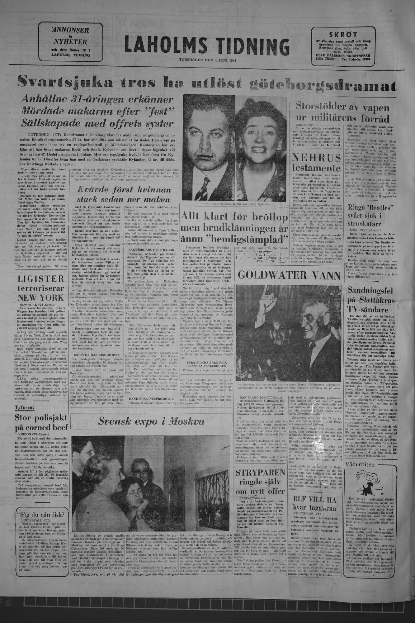 Laholms Tidning Torsdag 4 juni 1964, sida 8