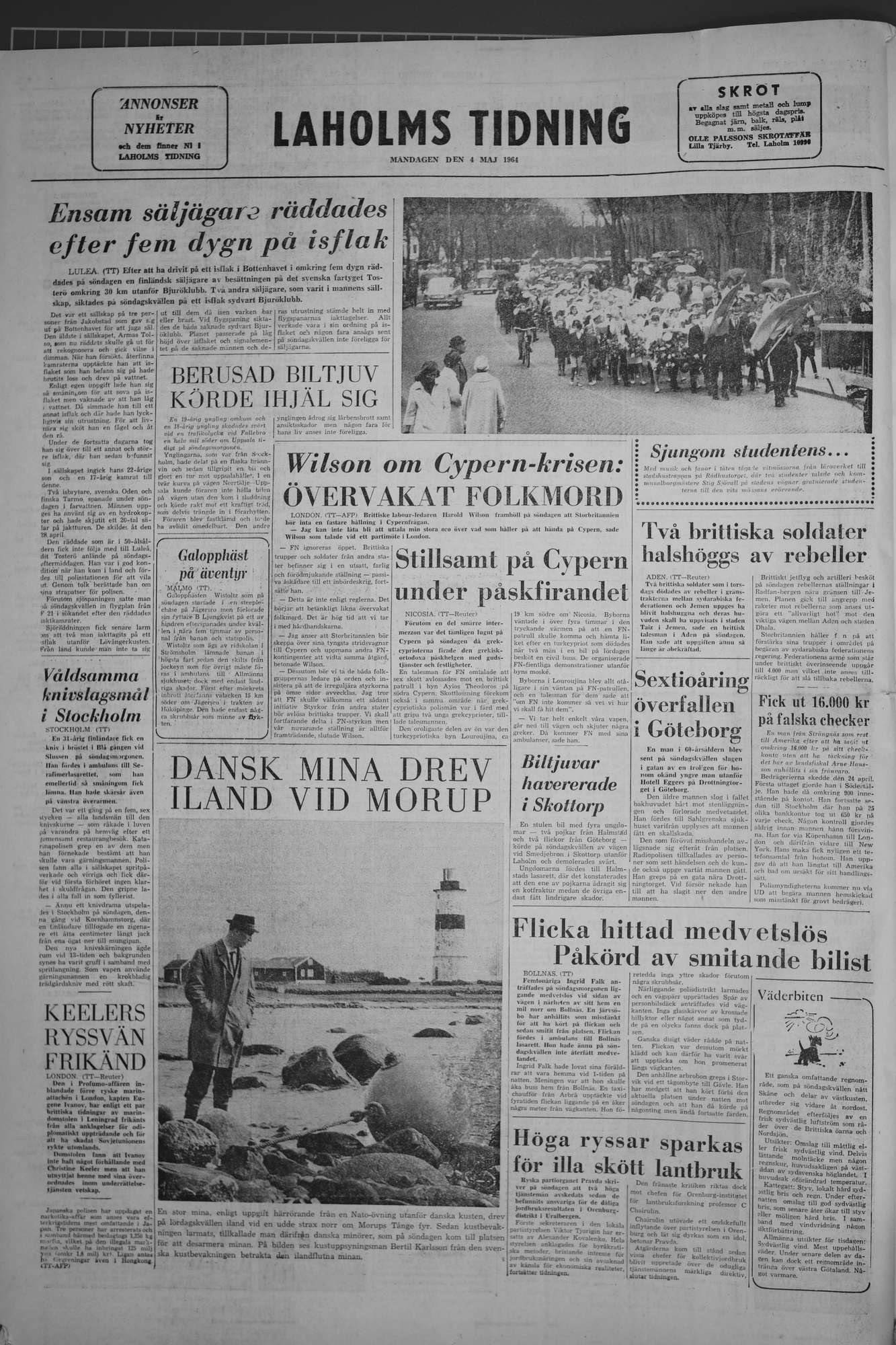 Laholms Tidning Måndag 4 maj 1964, sida 8