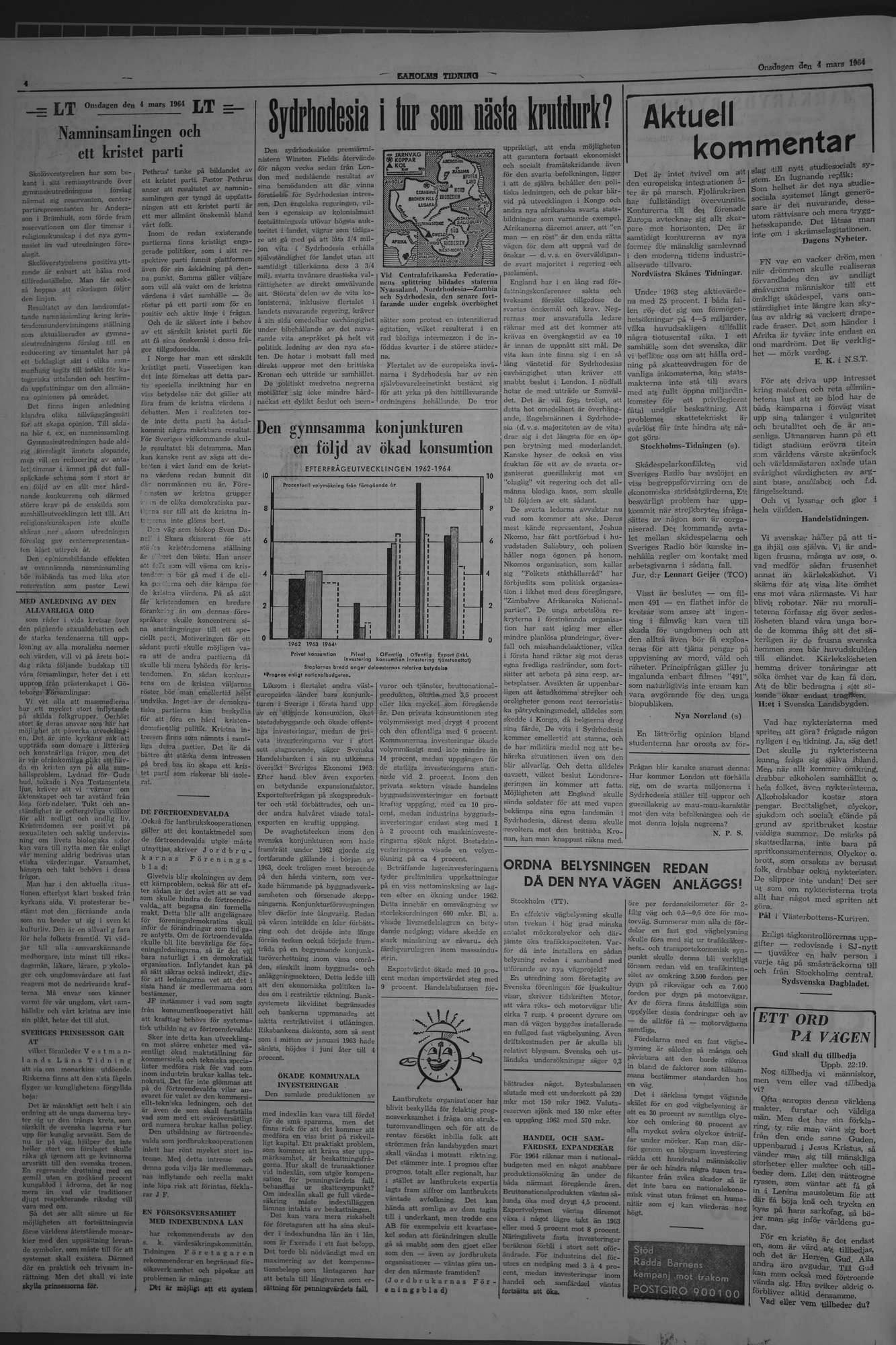 Laholms Tidning Onsdag 4 mars 1964, sida 4