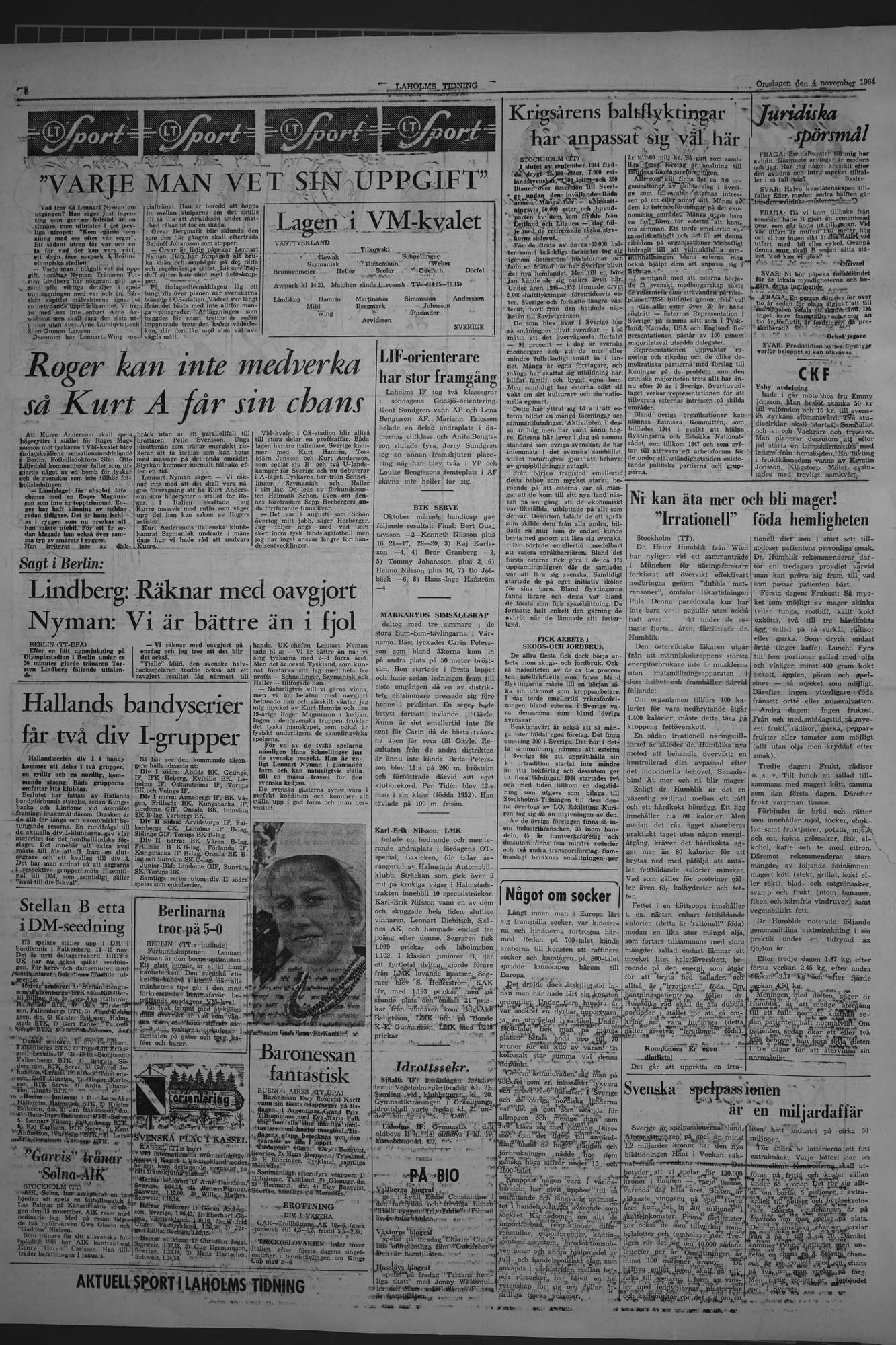 Laholms Tidning Onsdag 4 november 1964, sida 6