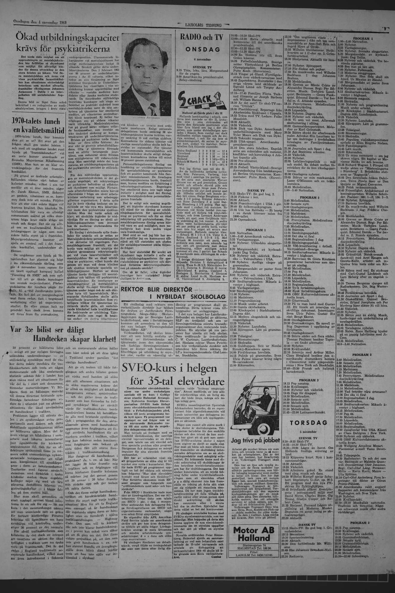 Laholms Tidning Onsdag 4 november 1964, sida 7