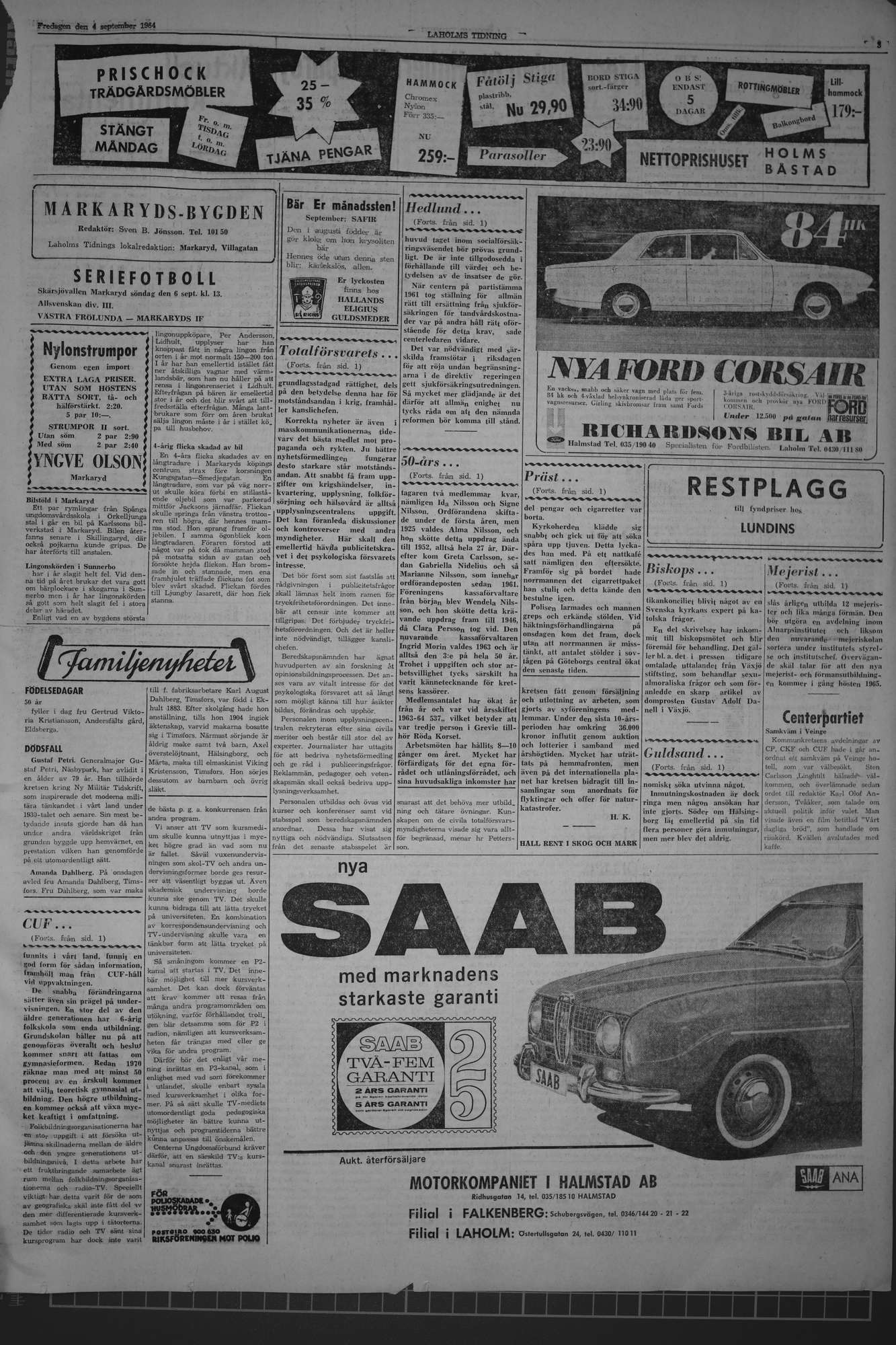 Laholms Tidning Fredag 4 september 1964, sida 3
