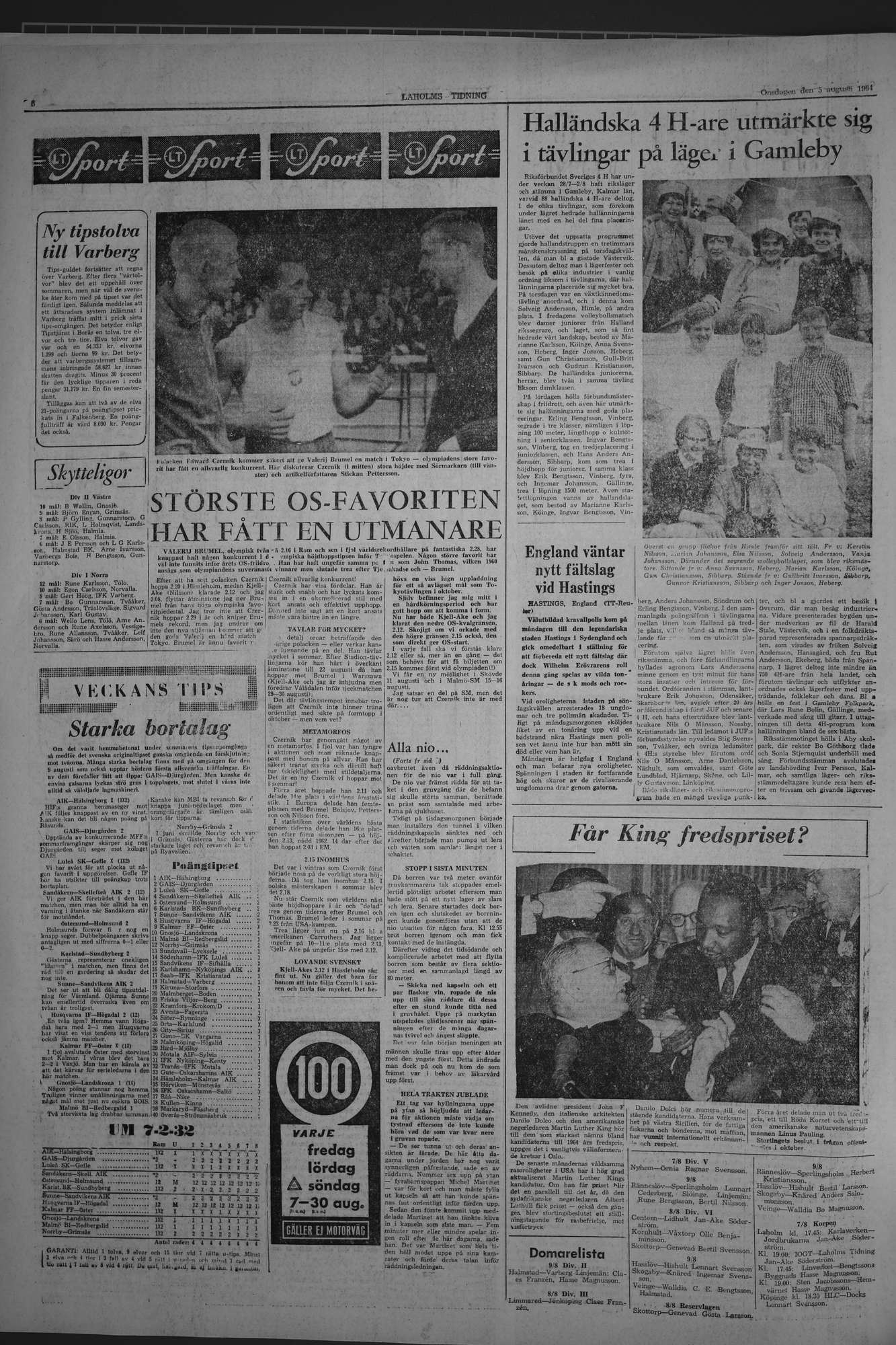 Laholms Tidning Onsdag 5 augusti 1964, sida 6