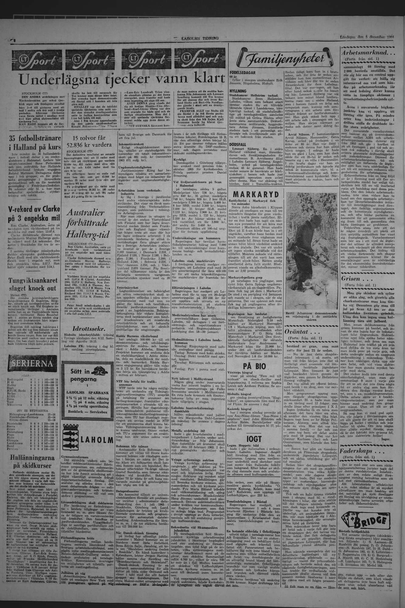 Laholms Tidning Lördag 5 december 1964, sida 6