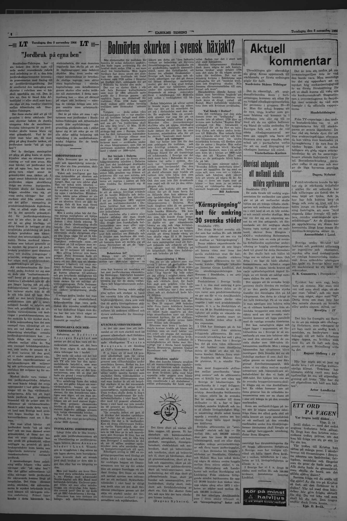 Laholms Tidning Torsdag 5 november 1964, sida 4