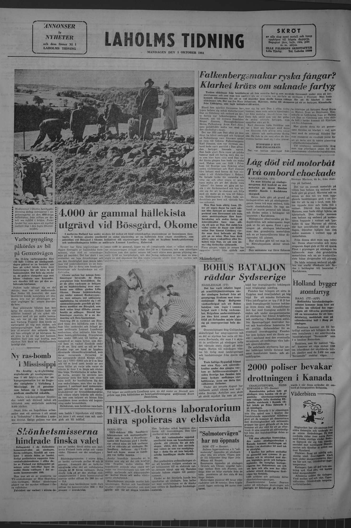 Laholms Tidning Måndag 5 oktober 1964, sida 8