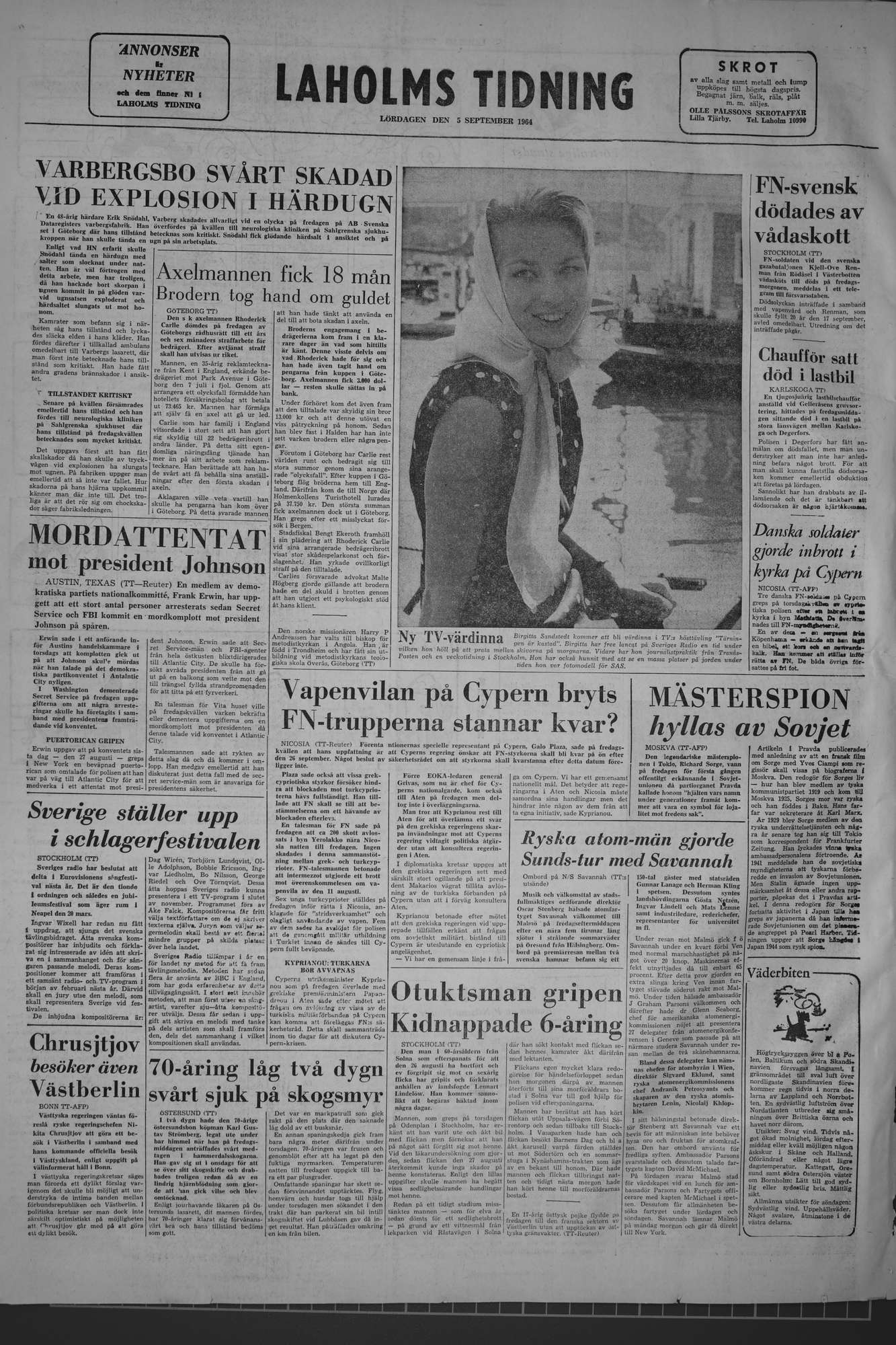 Laholms Tidning Lördag 5 september 1964, sida 8
