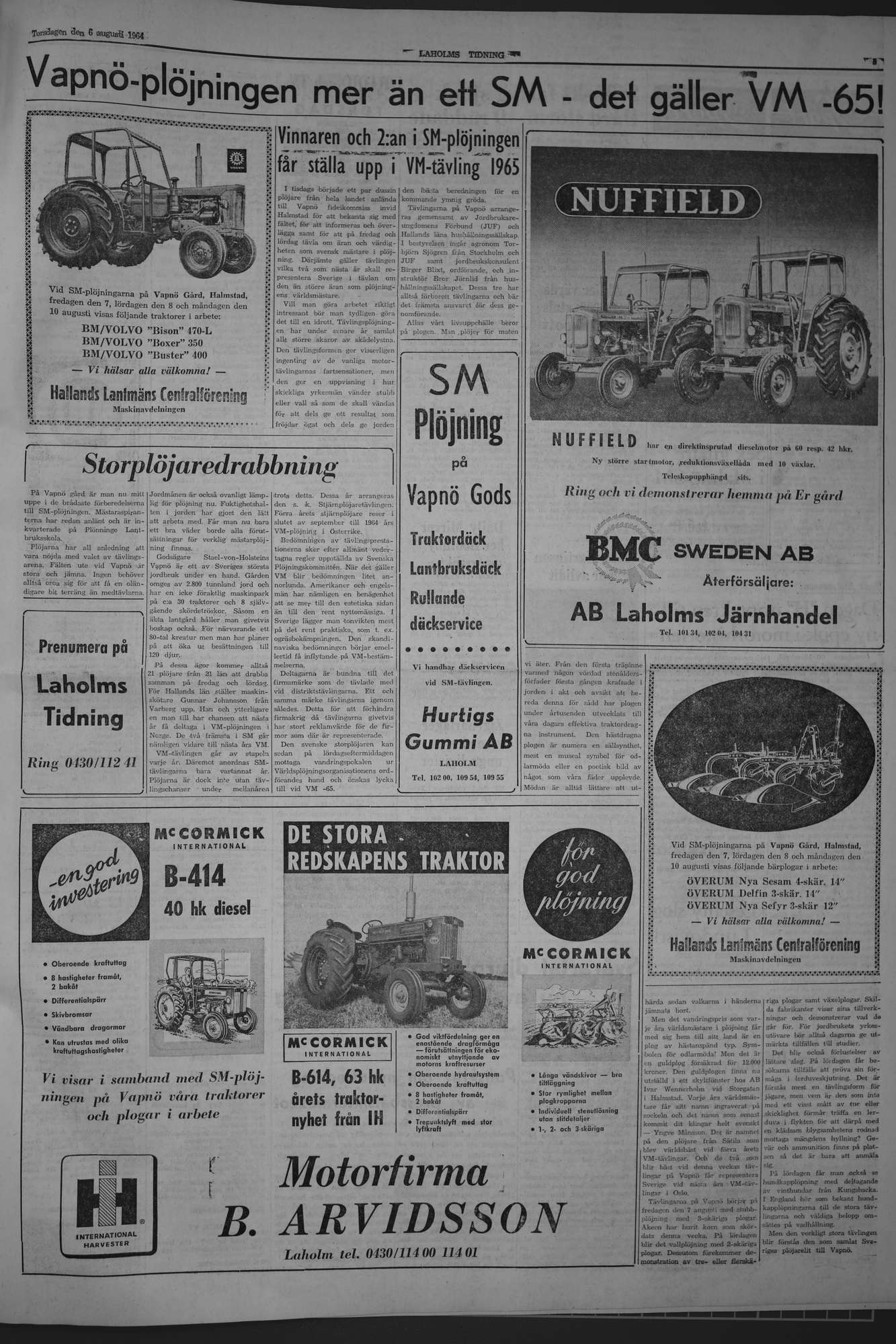 Laholms Tidning Torsdag 6 augusti 1964, sida 5