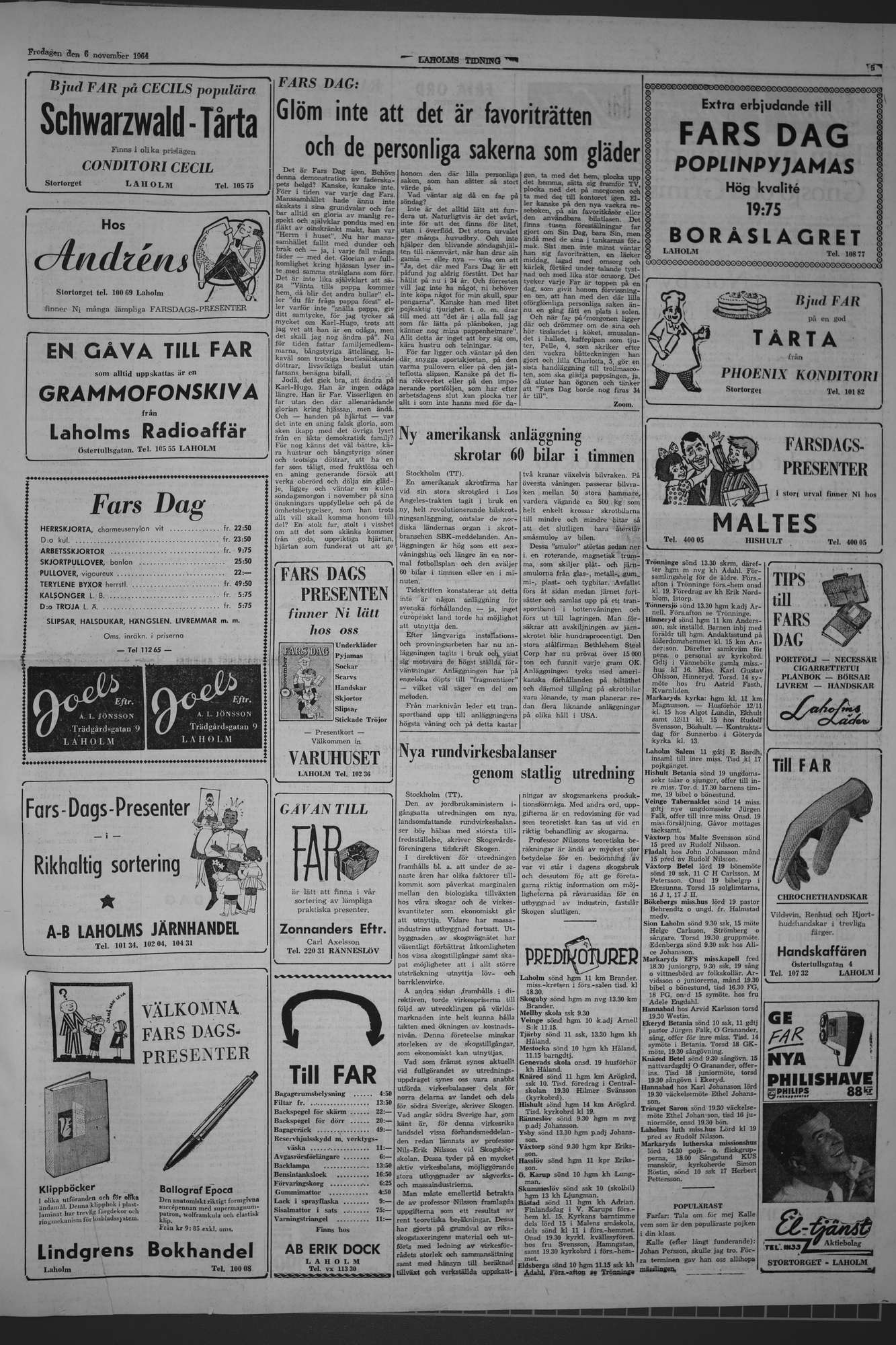 Laholms Tidning Fredag 6 november 1964, sida 5