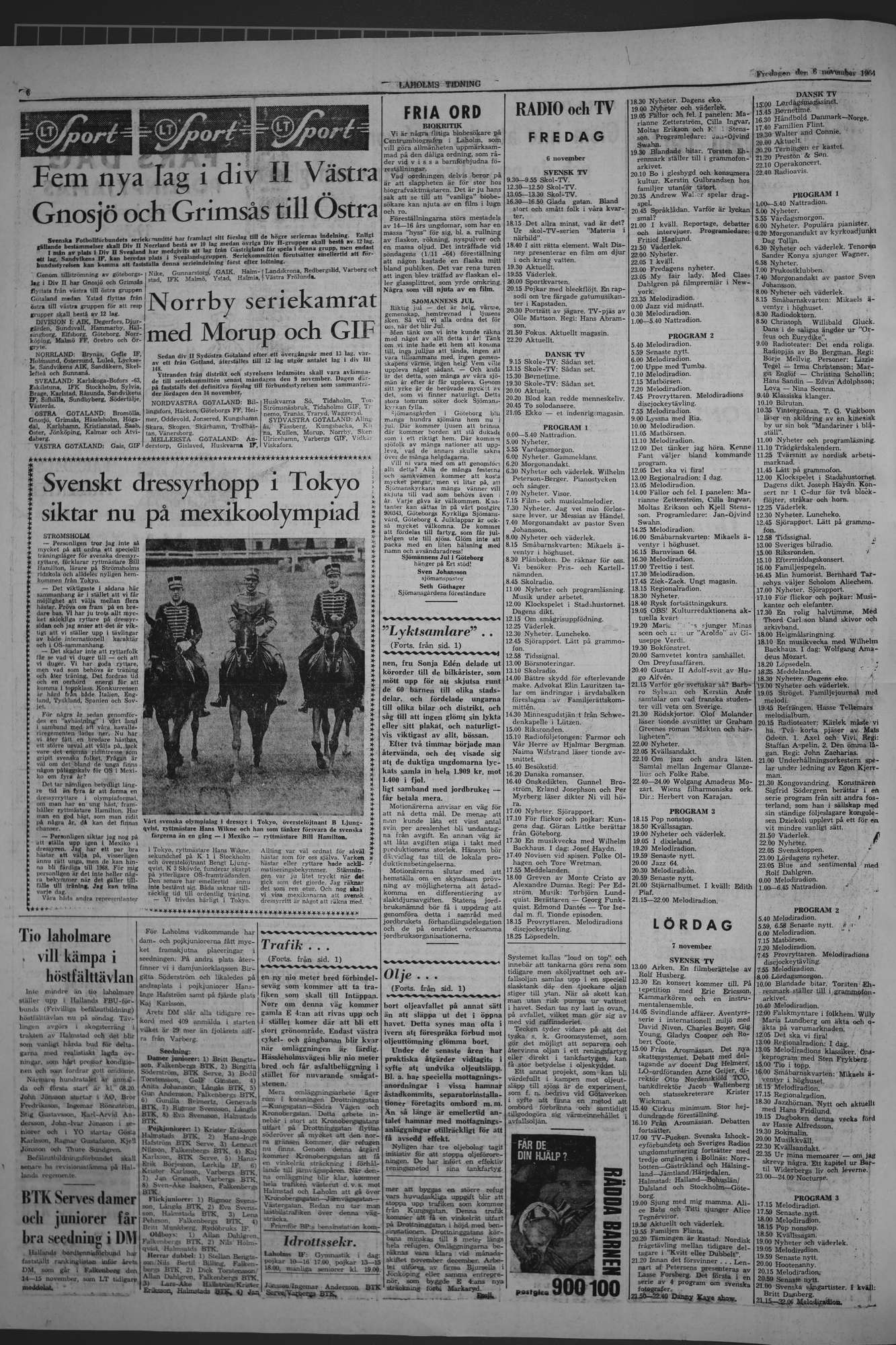 Laholms Tidning Fredag 6 november 1964, sida 6
