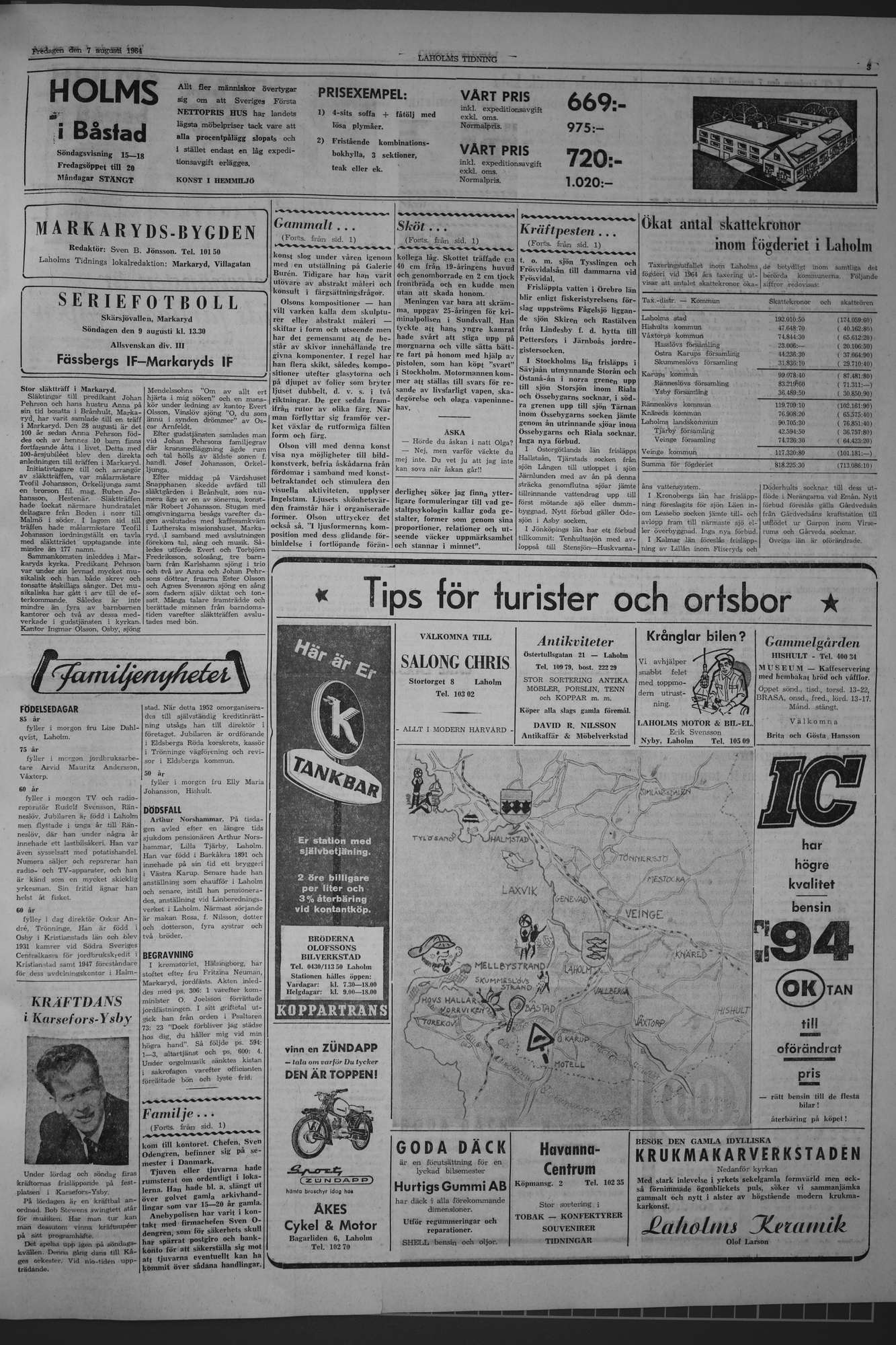 Laholms Tidning Fredag 7 augusti 1964, sida 3