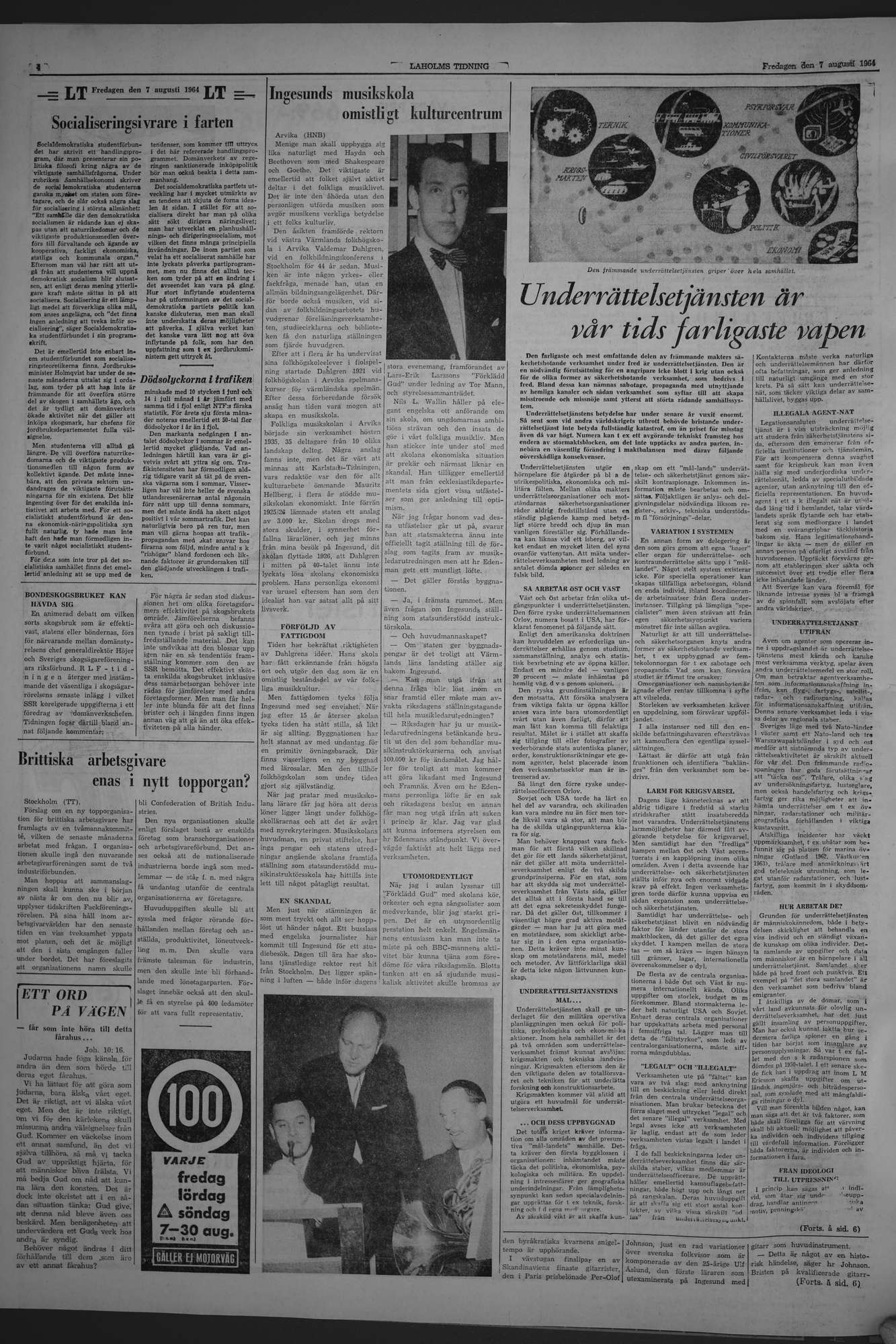 Laholms Tidning Fredag 7 augusti 1964, sida 4